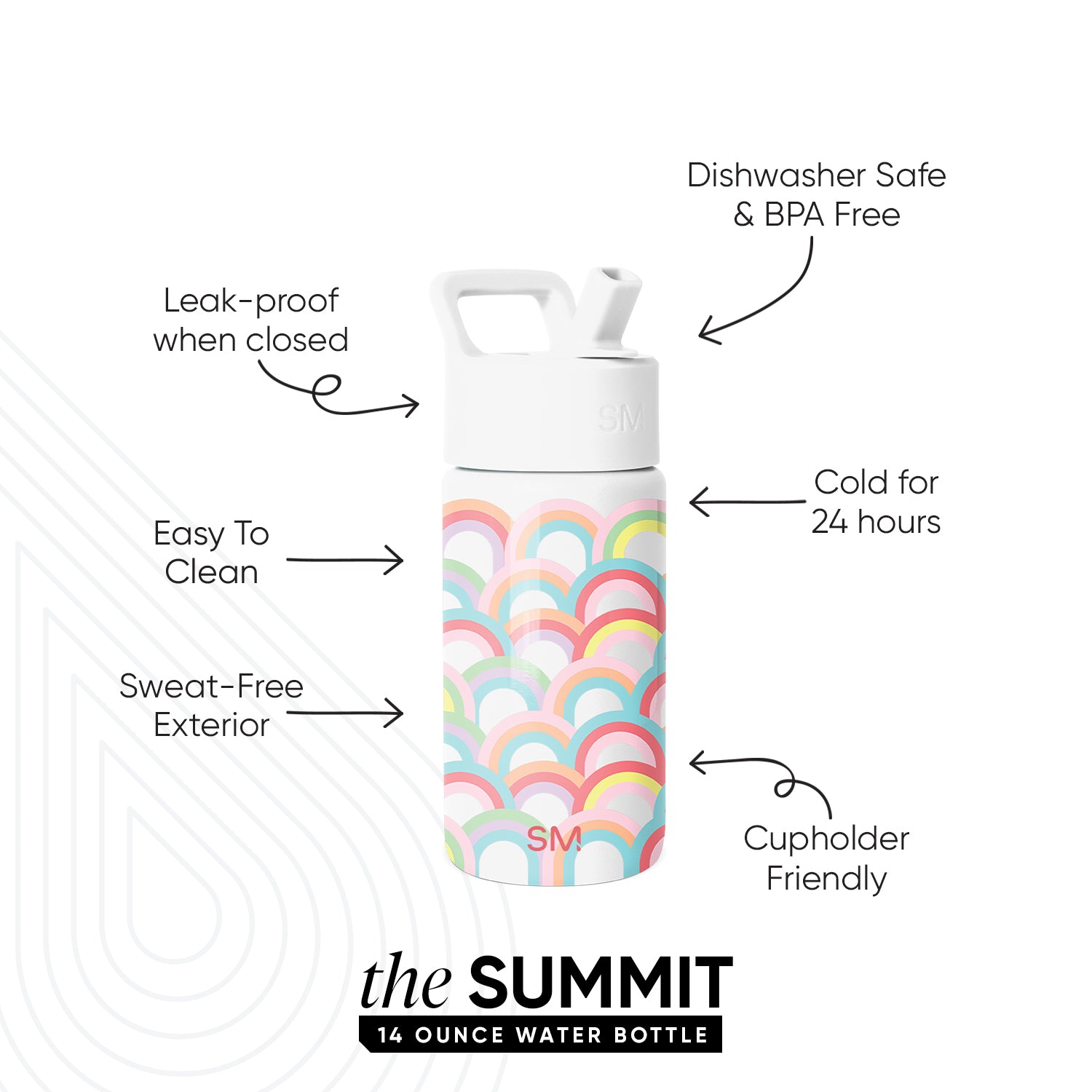 Summit Kids Water Bottle with Straw Lid - Image 2