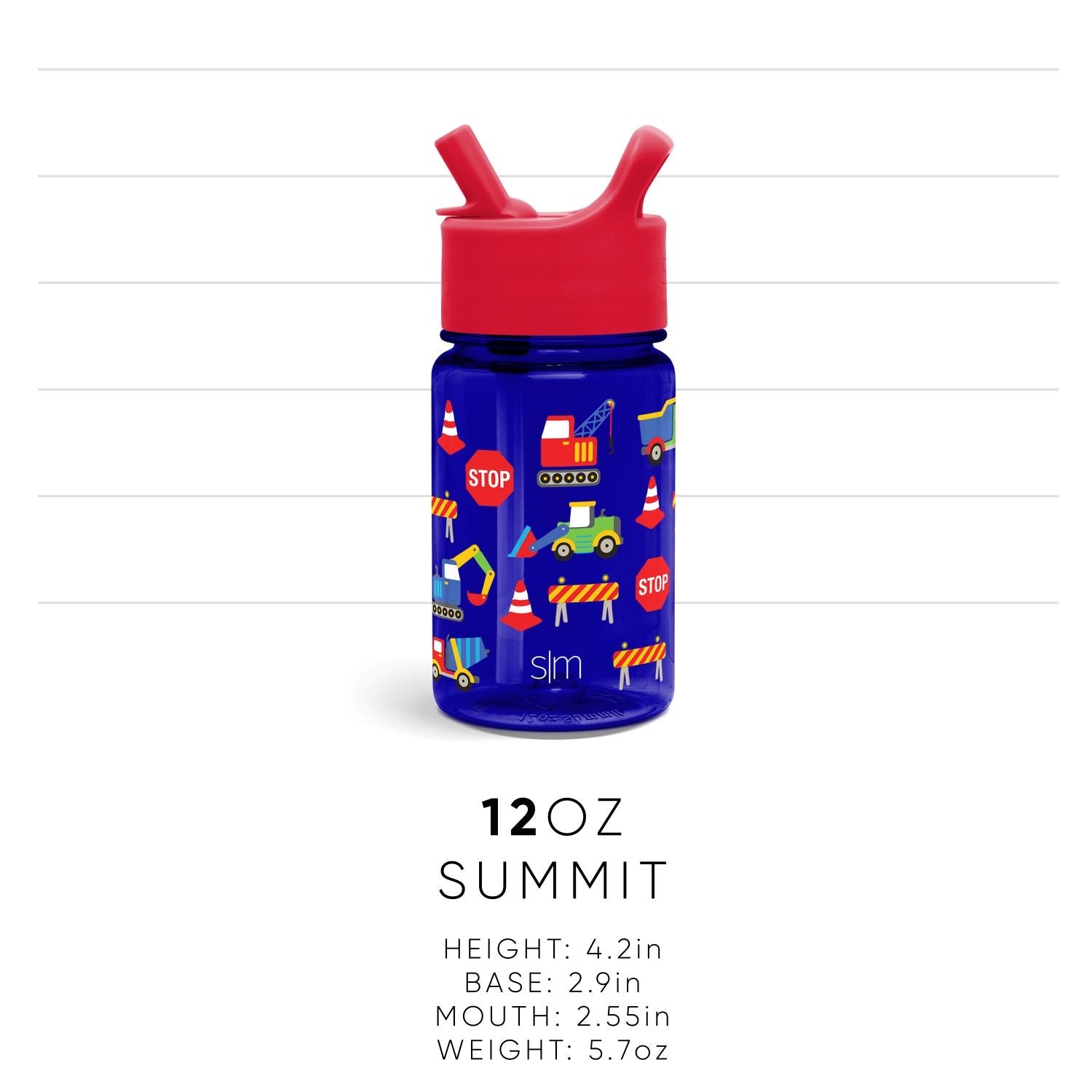 Summit Kids Plastic Water Bottle with Straw Lid - Image 4
