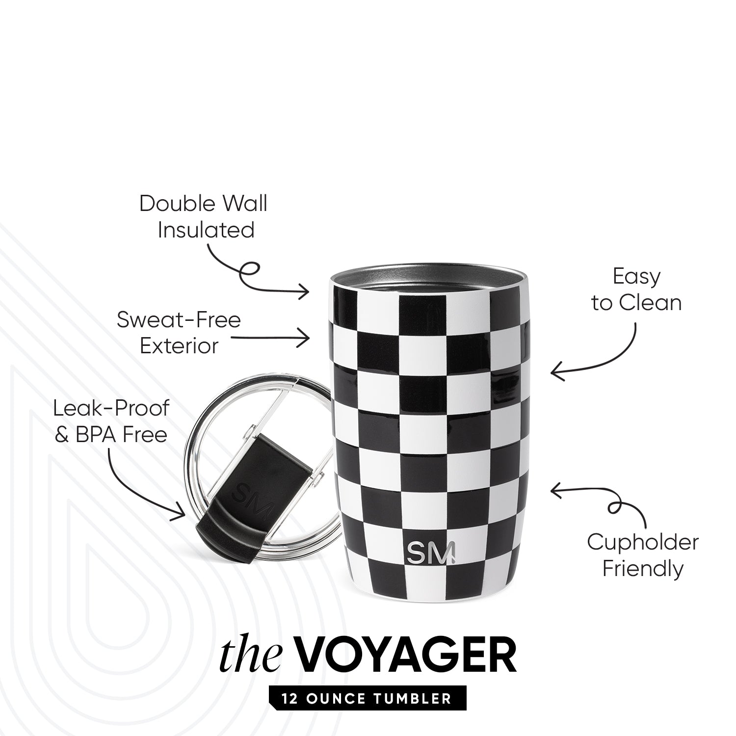 Voyager Tumbler with Clear Flip Lid & Straw - Image 2