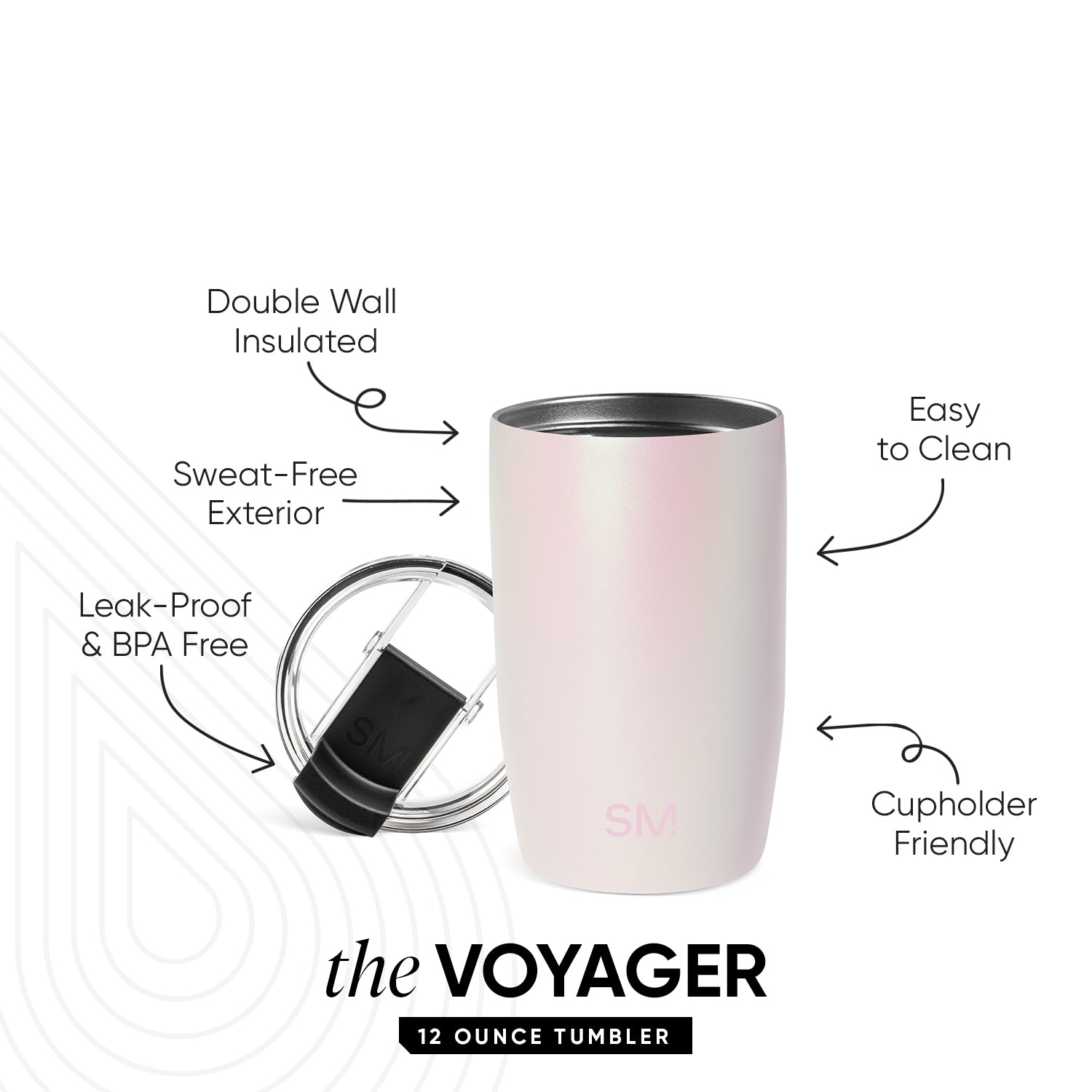 Voyager Tumbler with Clear Flip Lid & Straw - Image 2