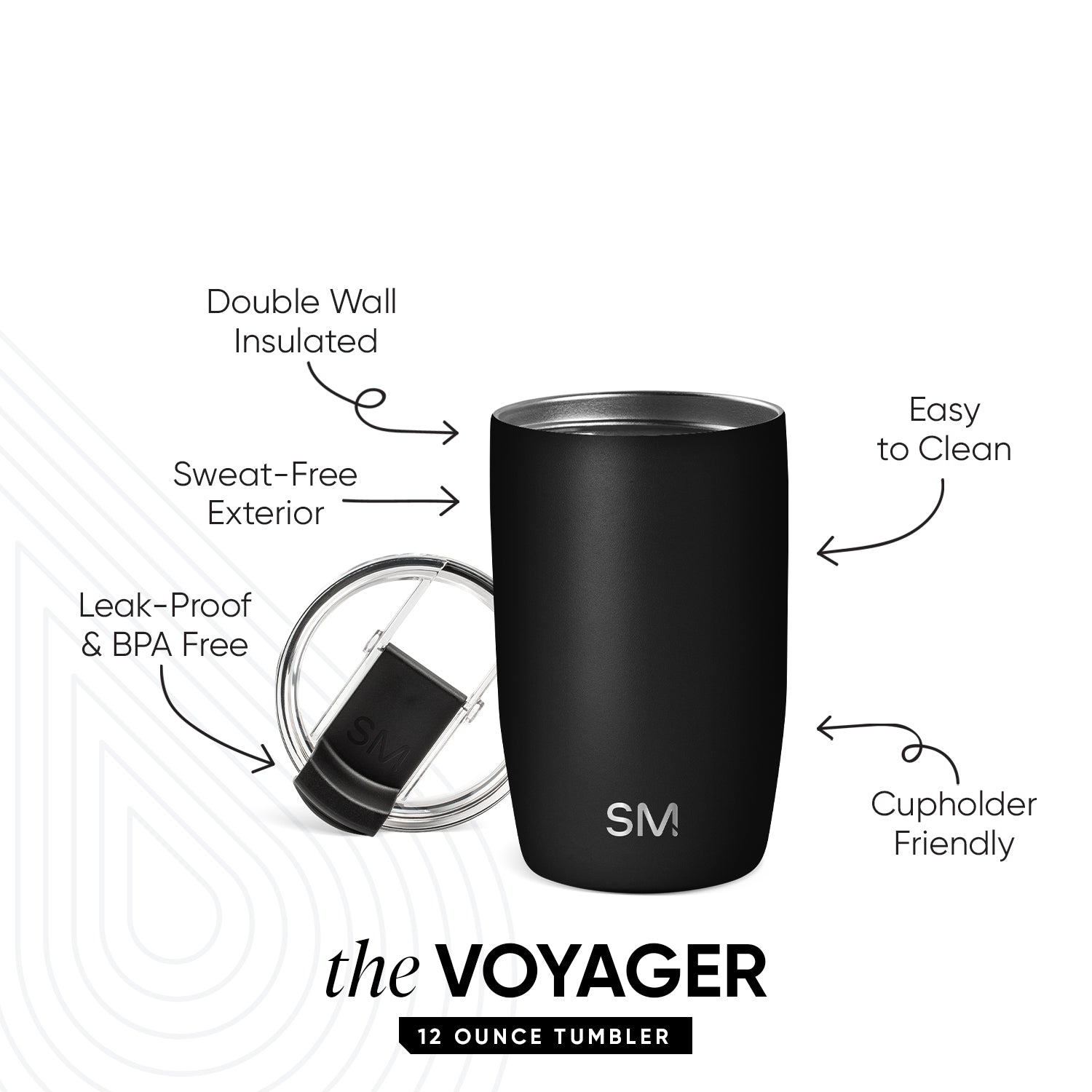 Voyager Tumbler with Clear Flip Lid & Straw - Image 2