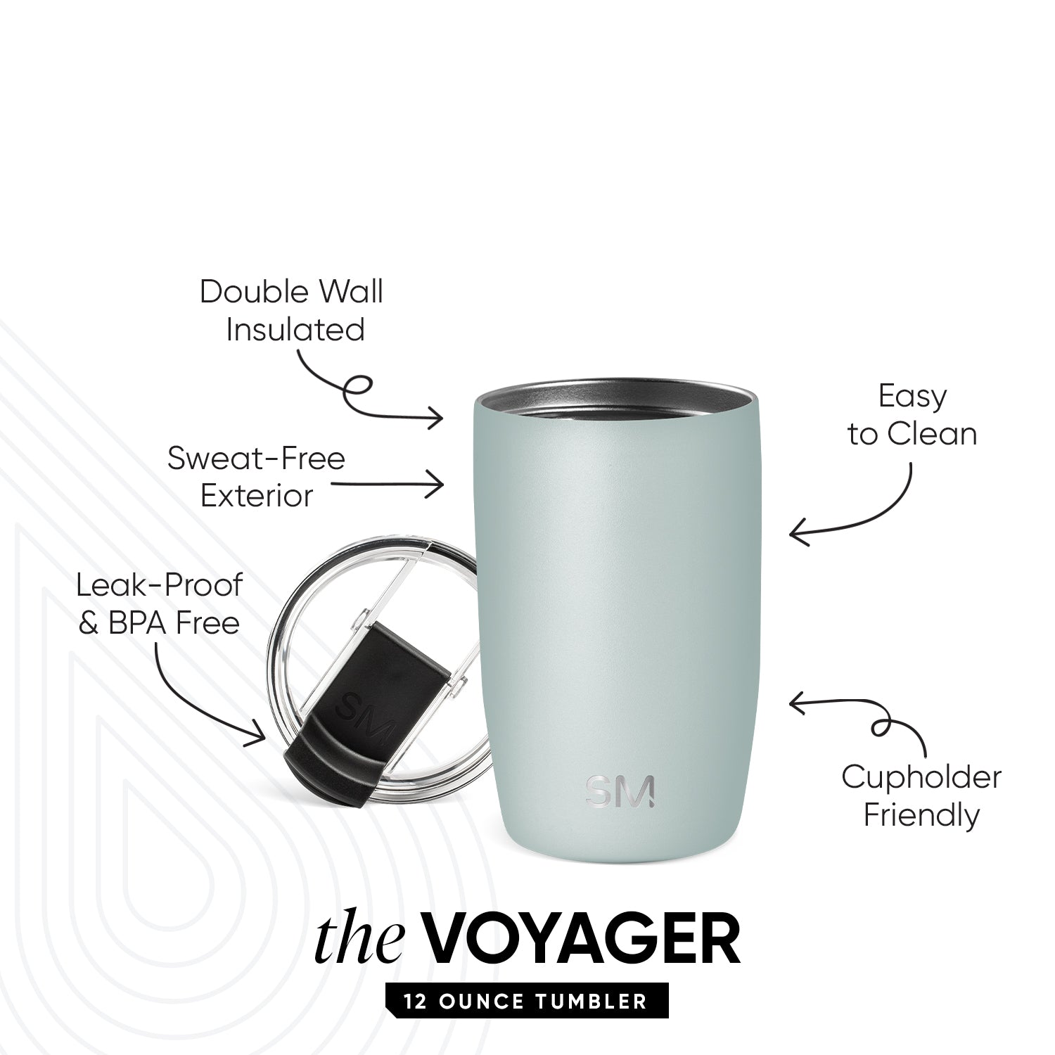 Voyager Tumbler with Clear Flip Lid & Straw - Image 2