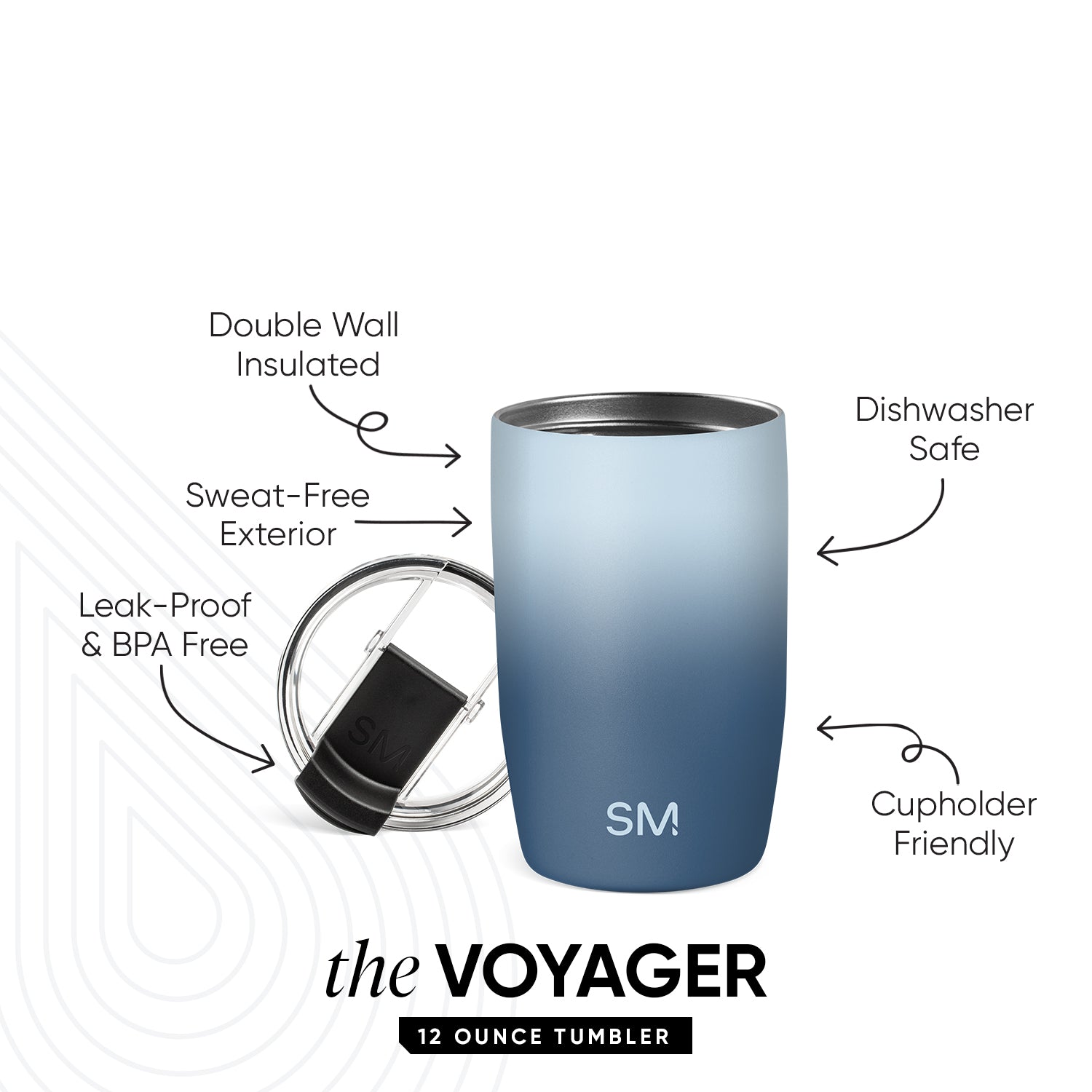 Voyager Tumbler with Clear Flip Lid & Straw - Image 2