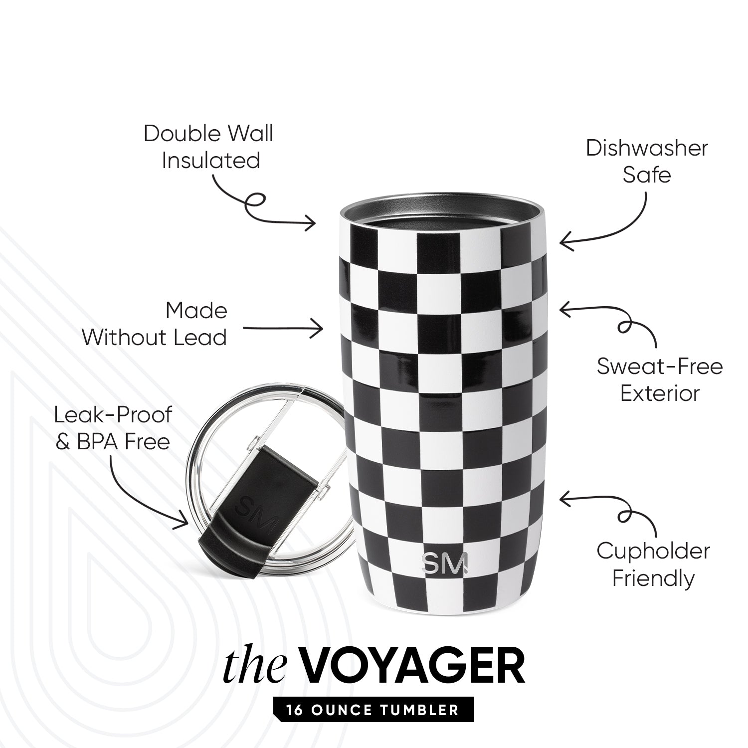 Voyager Tumbler with Clear Flip Lid & Straw - Image 2