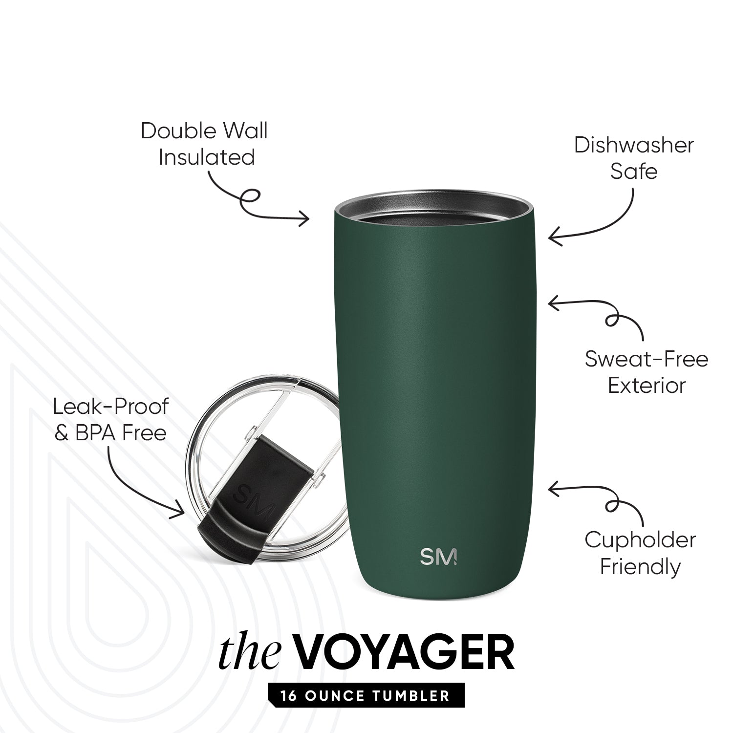 Voyager Tumbler with Clear Flip Lid & Straw - Image 2