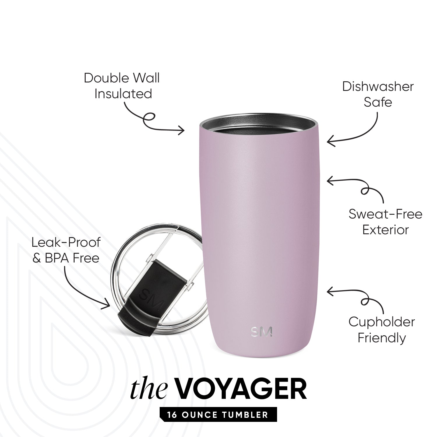 Voyager Tumbler with Clear Flip Lid & Straw - Image 2