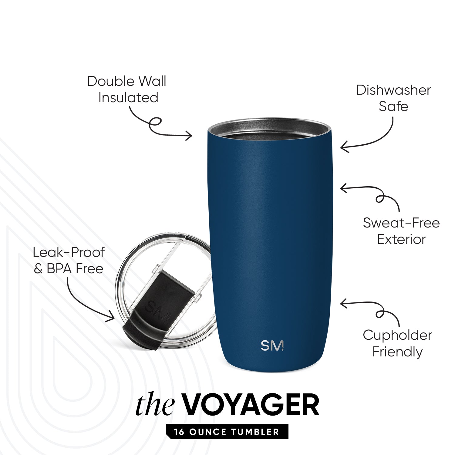 Voyager Tumbler with Clear Flip Lid & Straw - Image 2