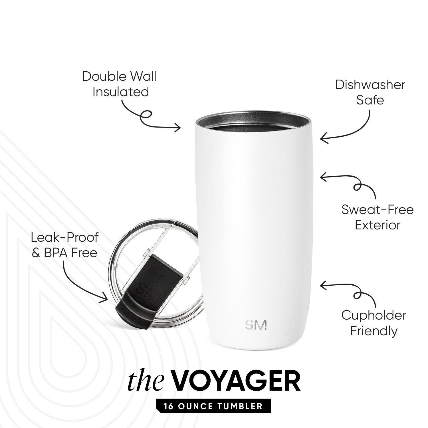 Voyager Tumbler with Clear Flip Lid & Straw - Image 2