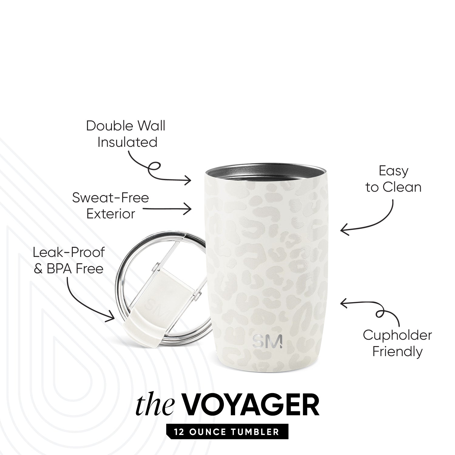 Voyager Tumbler with Clear Flip Lid & Straw - Image 2