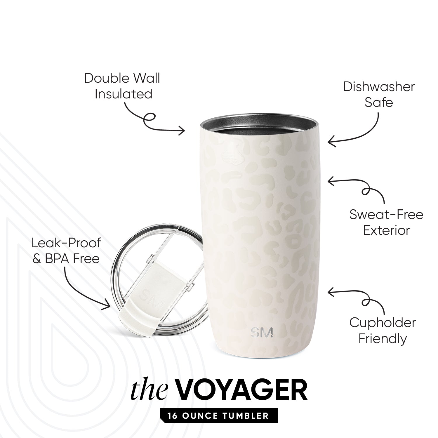 Voyager Tumbler with Clear Flip Lid & Straw - Image 2