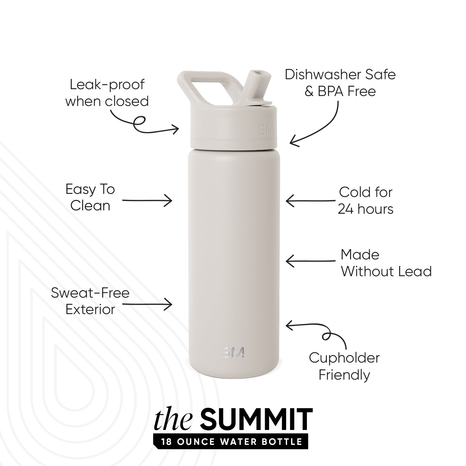 Summit Kids Water Bottle with Straw Lid - Image 2