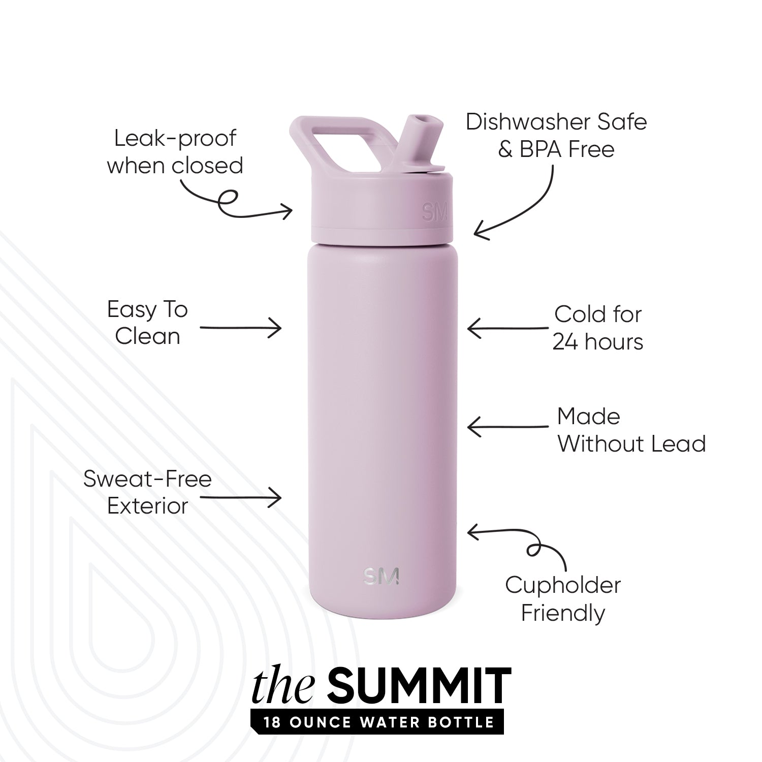 Summit Kids Water Bottle with Straw Lid - Image 2
