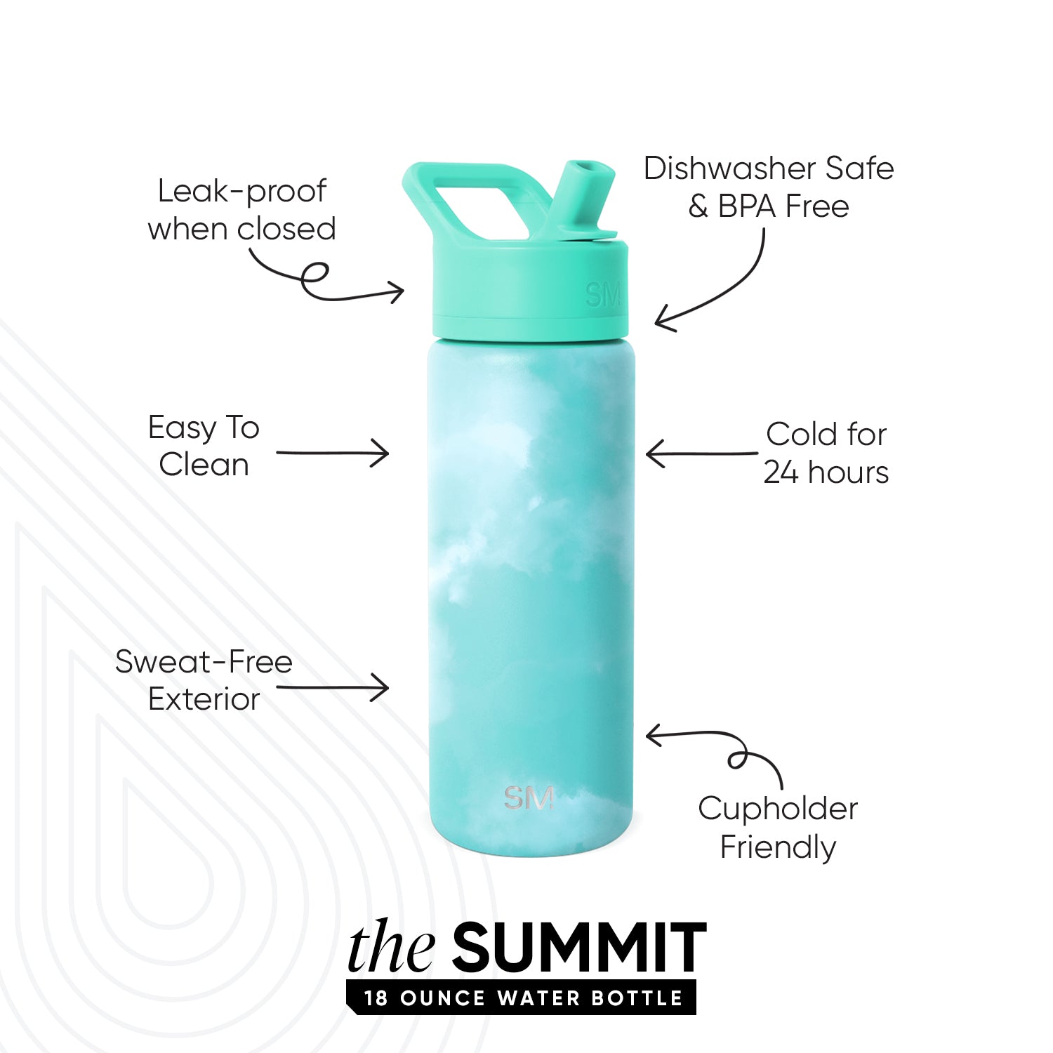 Summit Kids Water Bottle with Straw Lid - Image 2
