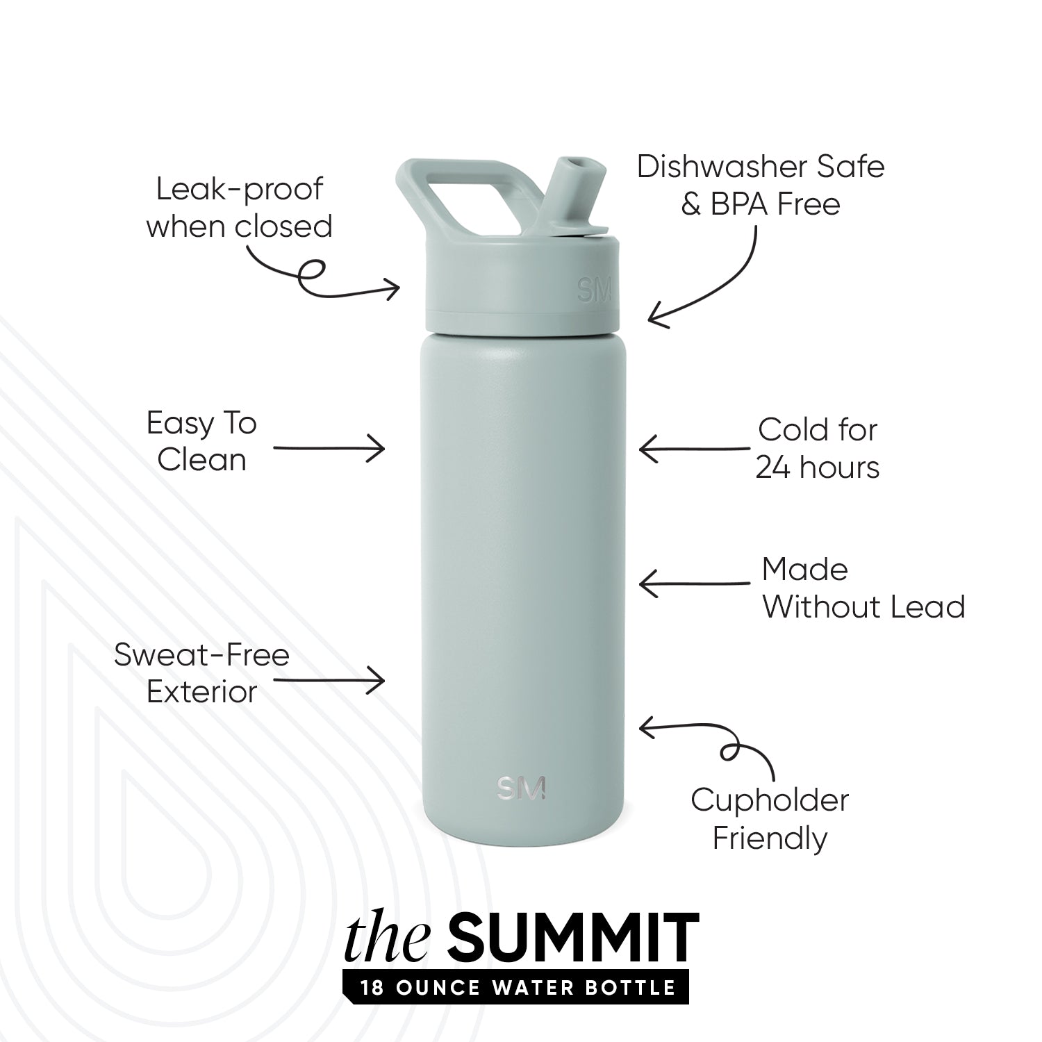Summit Kids Water Bottle with Straw Lid - Image 2