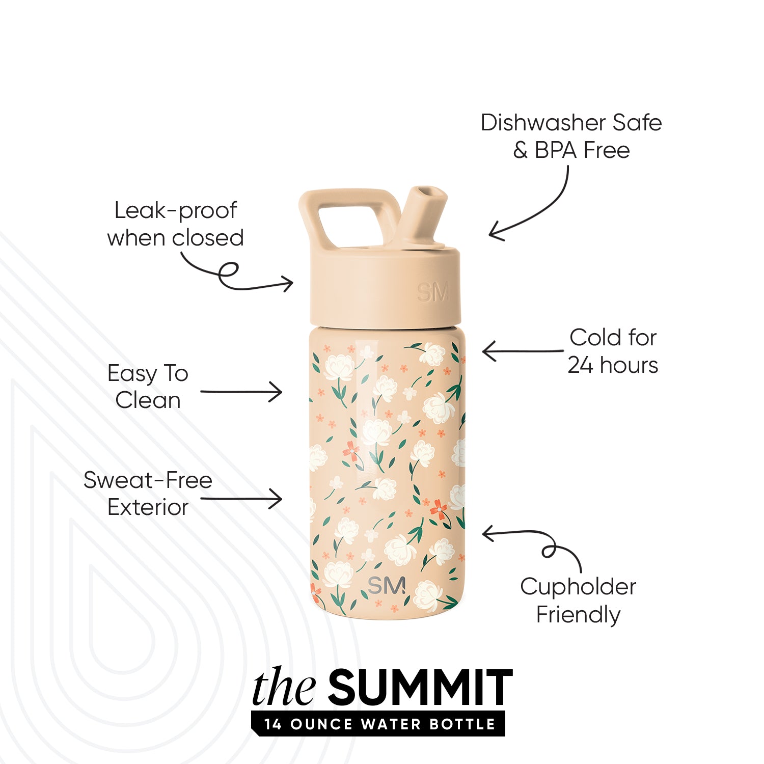 Summit Kids Water Bottle with Straw Lid - Image 2
