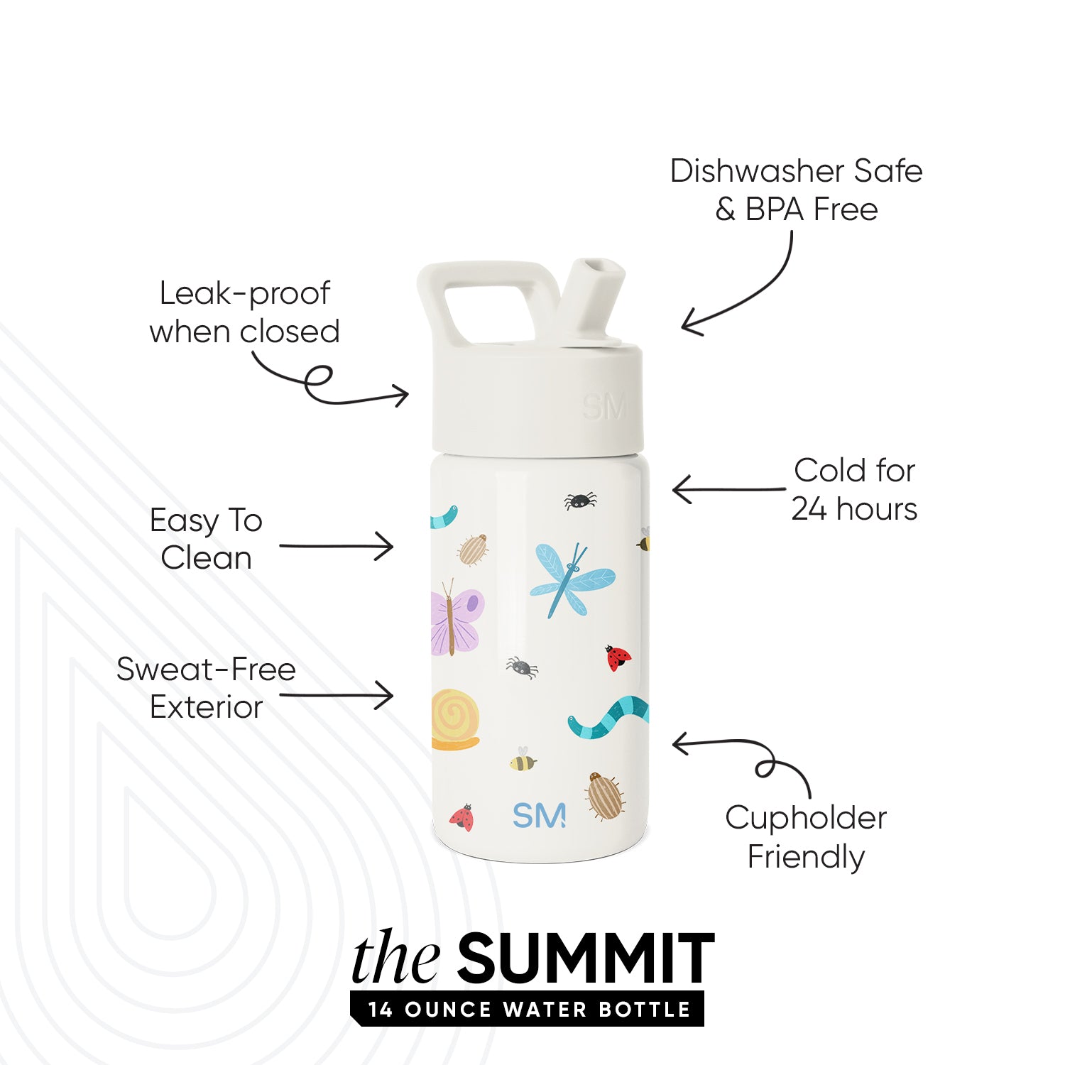 Summit Kids Water Bottle with Straw Lid - Image 2