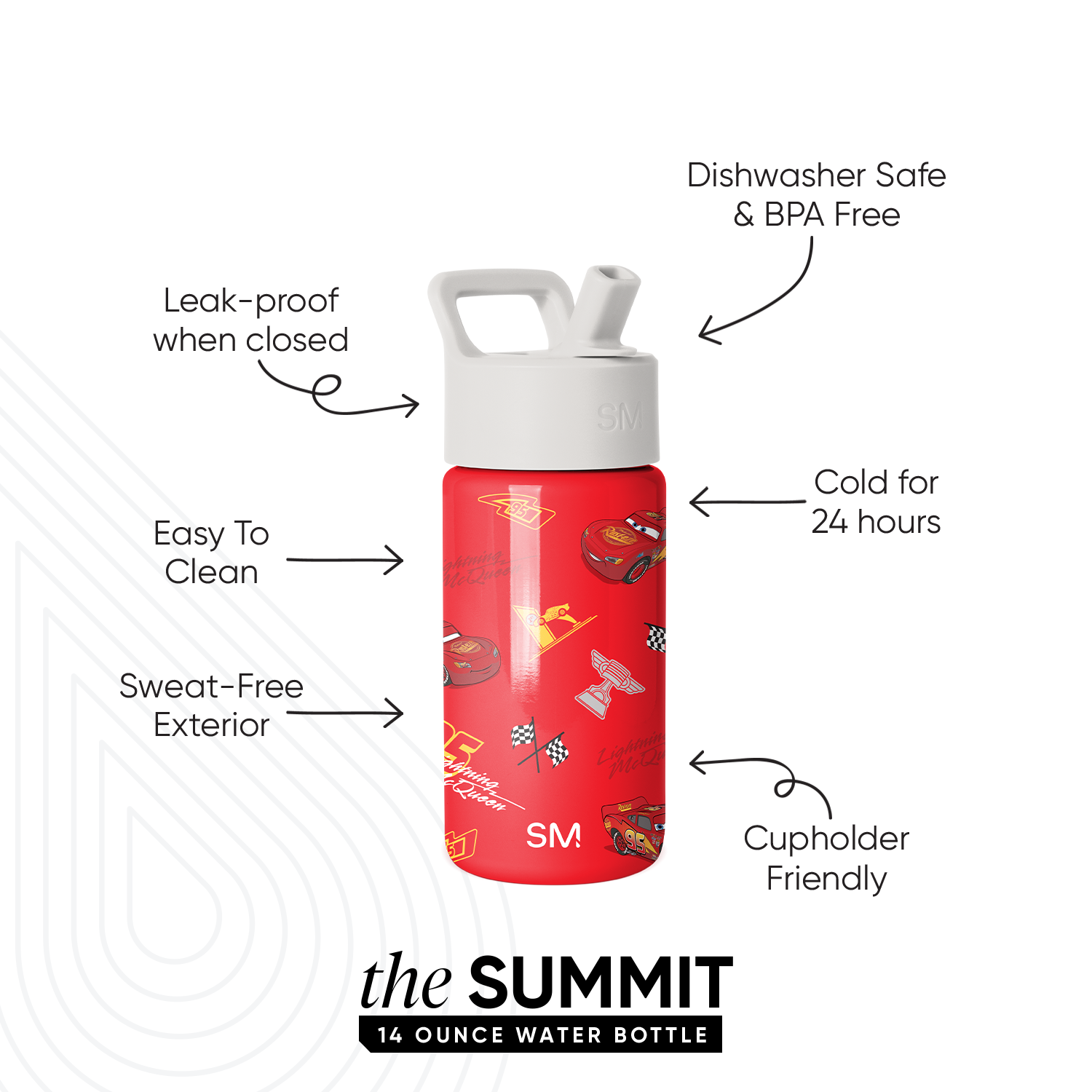 Summit Kids Water Bottle with Straw Lid - Image 2