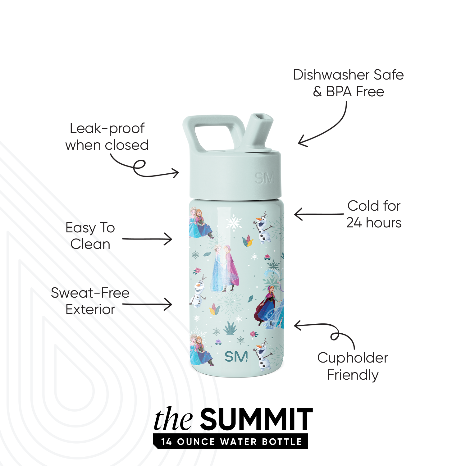 Summit Kids Water Bottle with Straw Lid - Image 2