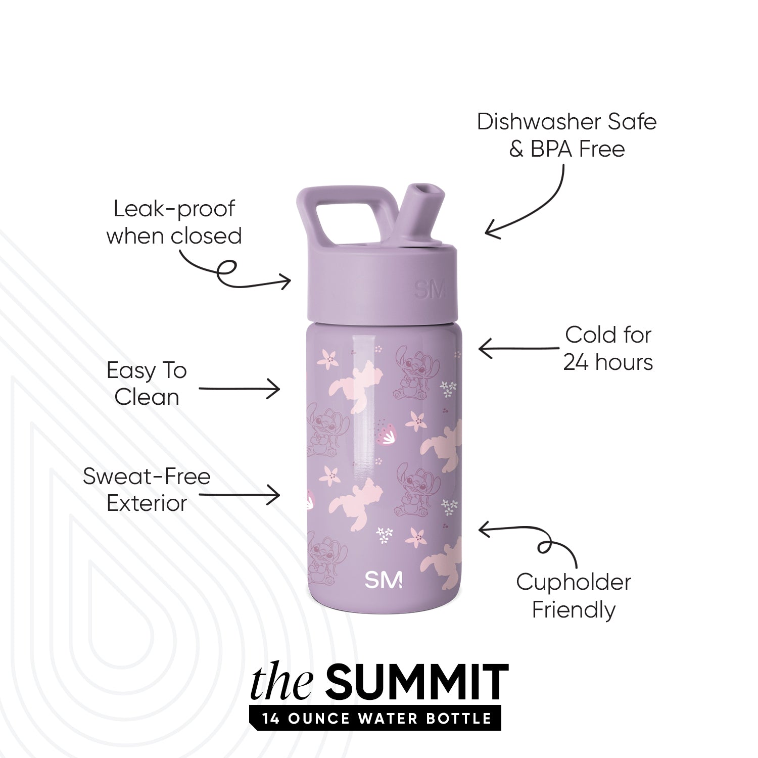 Summit Kids Water Bottle with Straw Lid - Image 2
