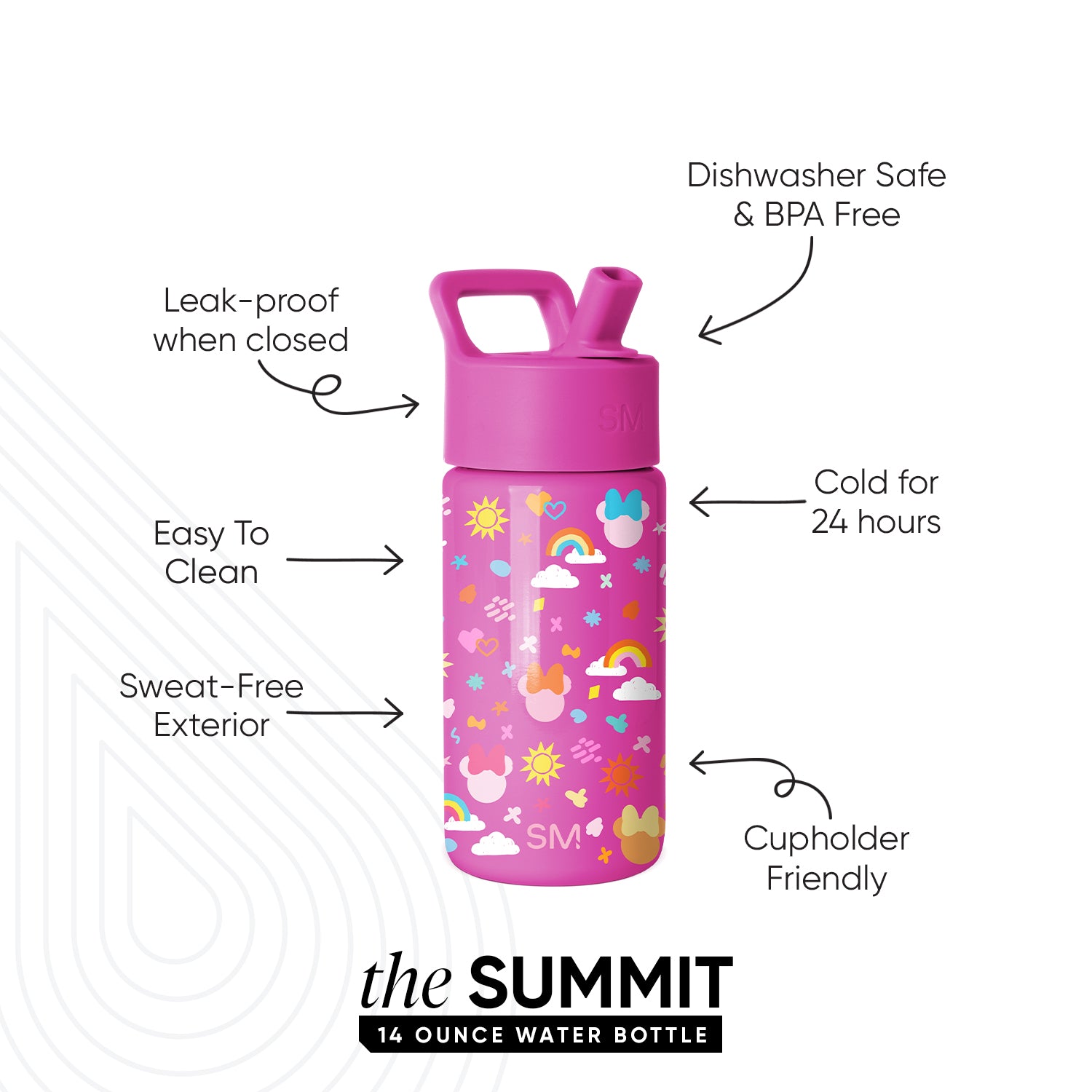 Summit Kids Water Bottle with Straw Lid - Image 2