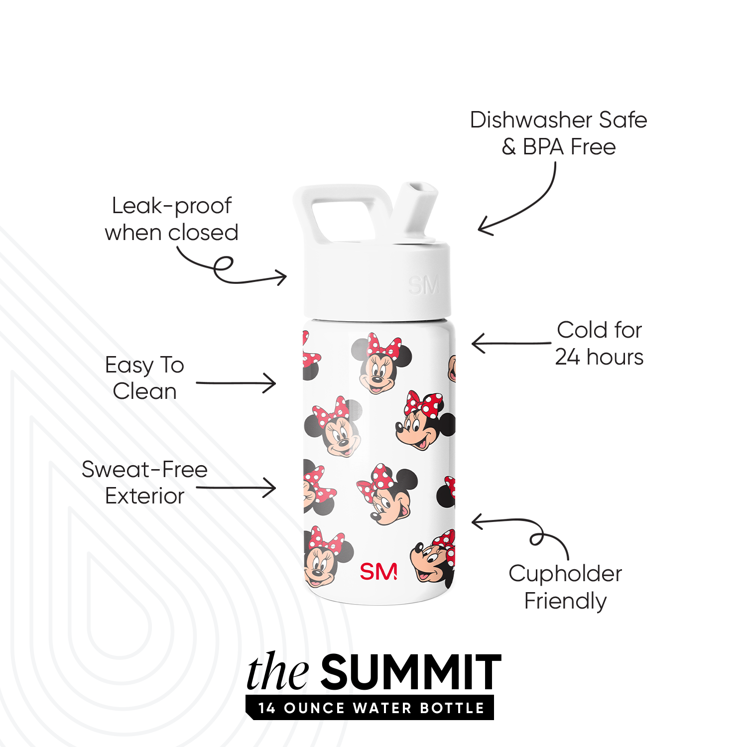 Summit Kids Water Bottle with Straw Lid - Image 2
