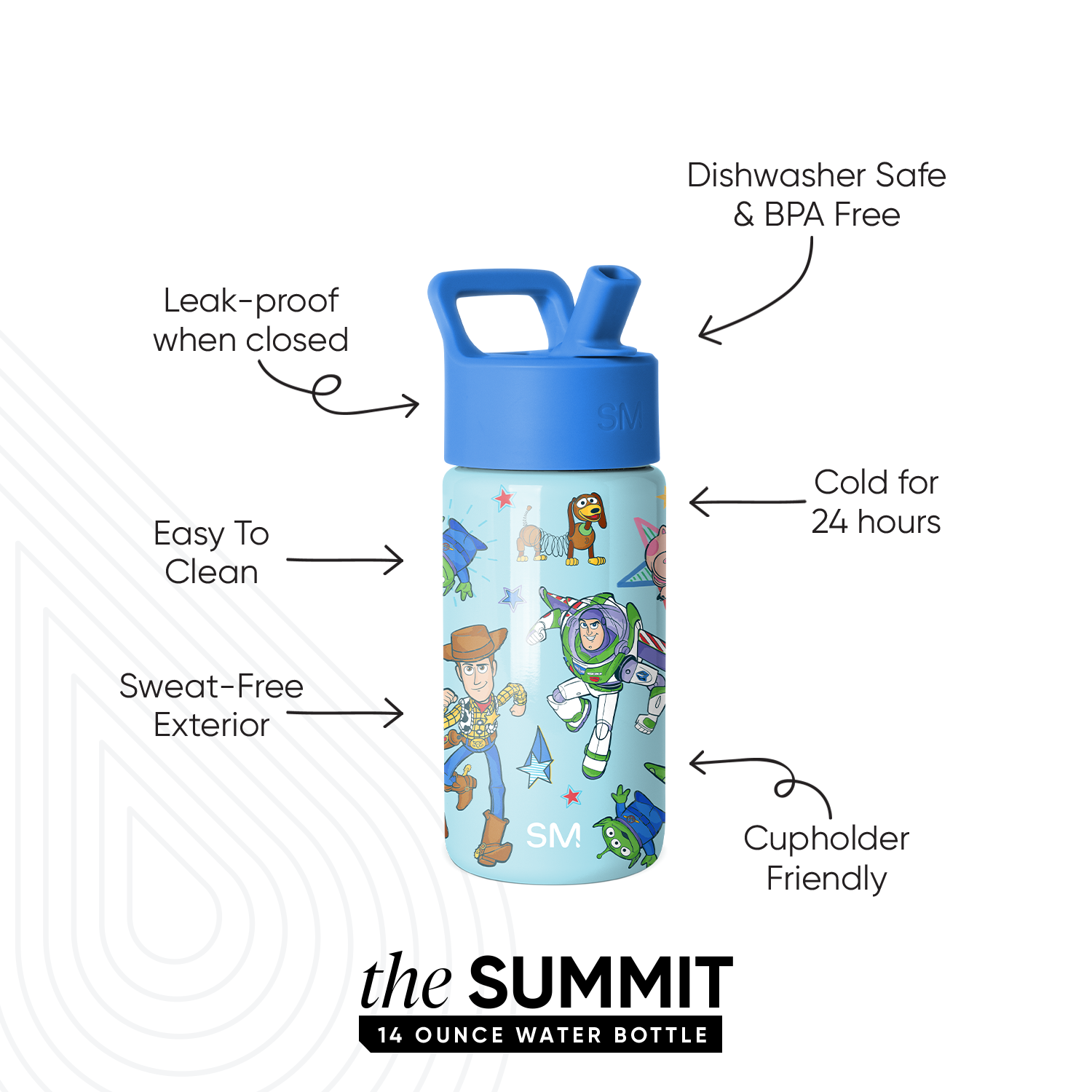 Summit Kids Water Bottle with Straw Lid - Image 2