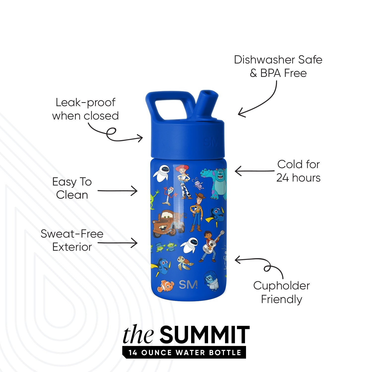 Summit Kids Water Bottle with Straw Lid - Image 2