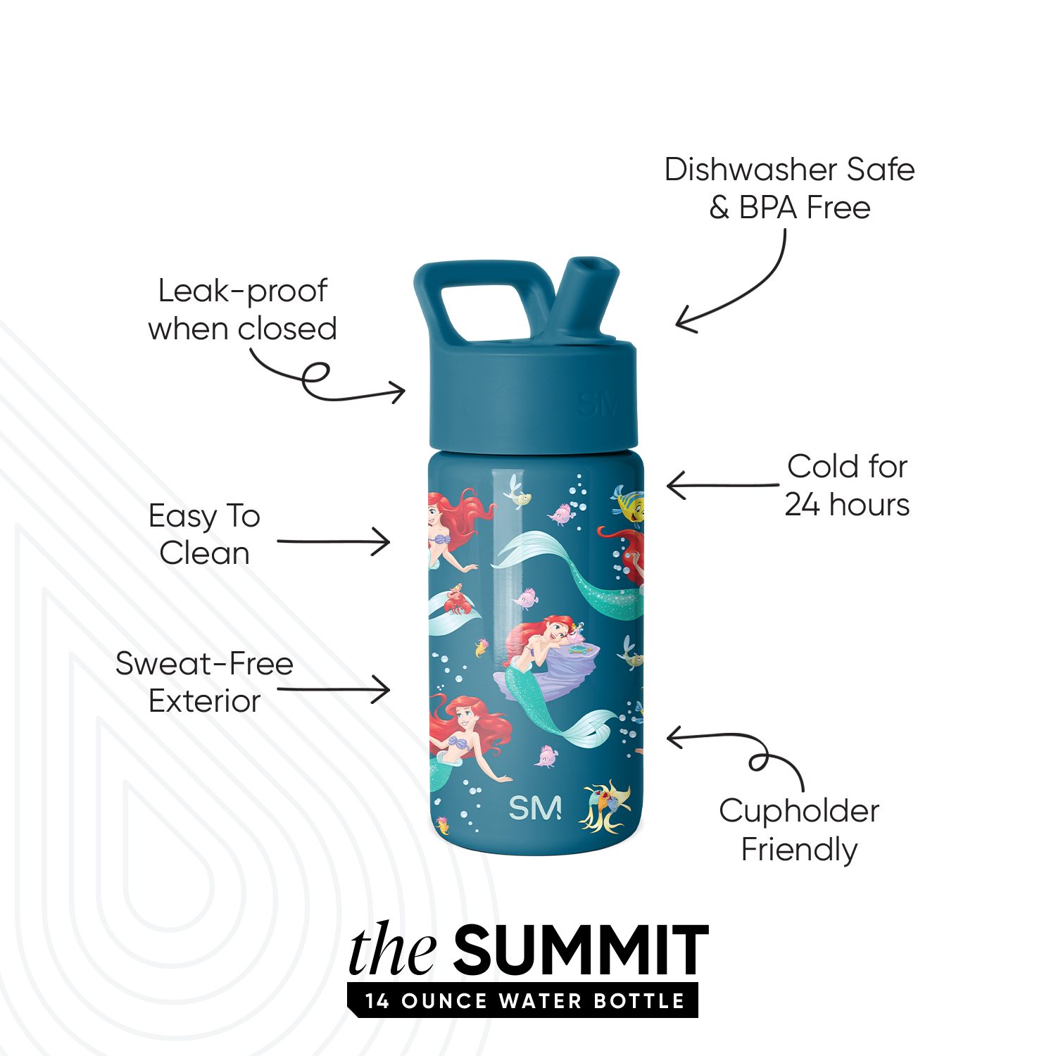 Summit Kids Water Bottle with Straw Lid - Image 2