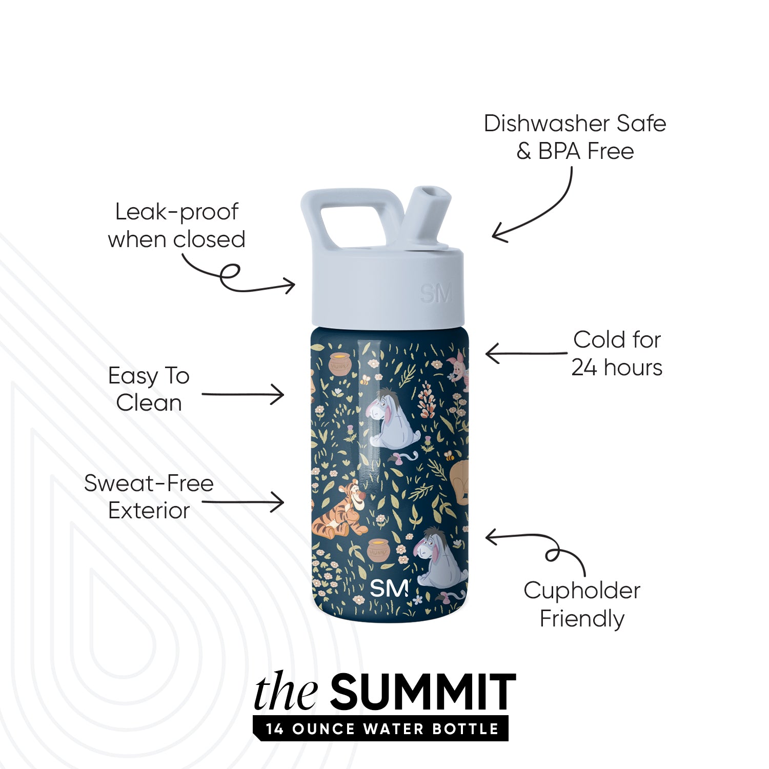 Summit Kids Water Bottle with Straw Lid - Image 2