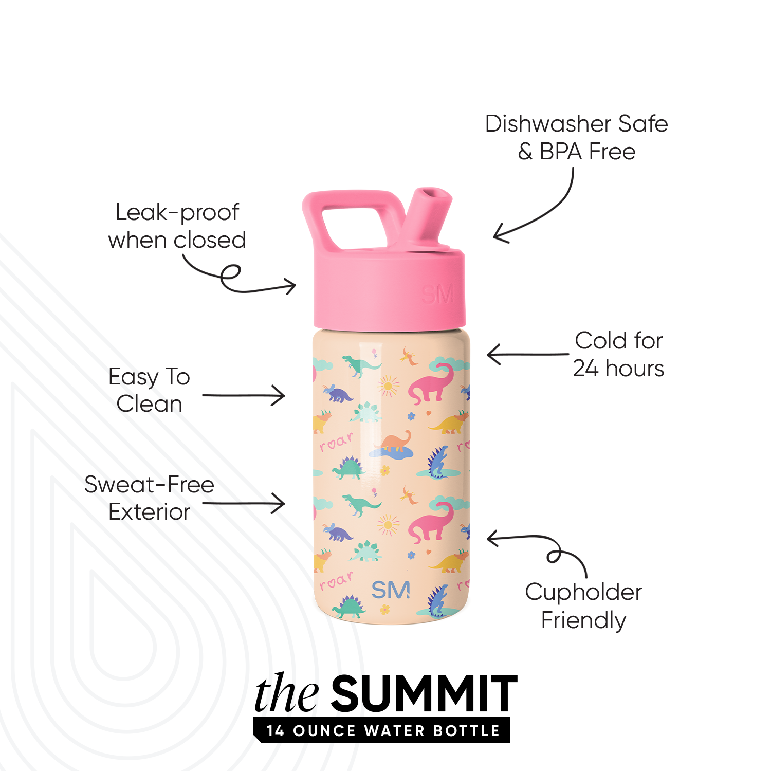 Summit Kids Water Bottle with Straw Lid - Image 2