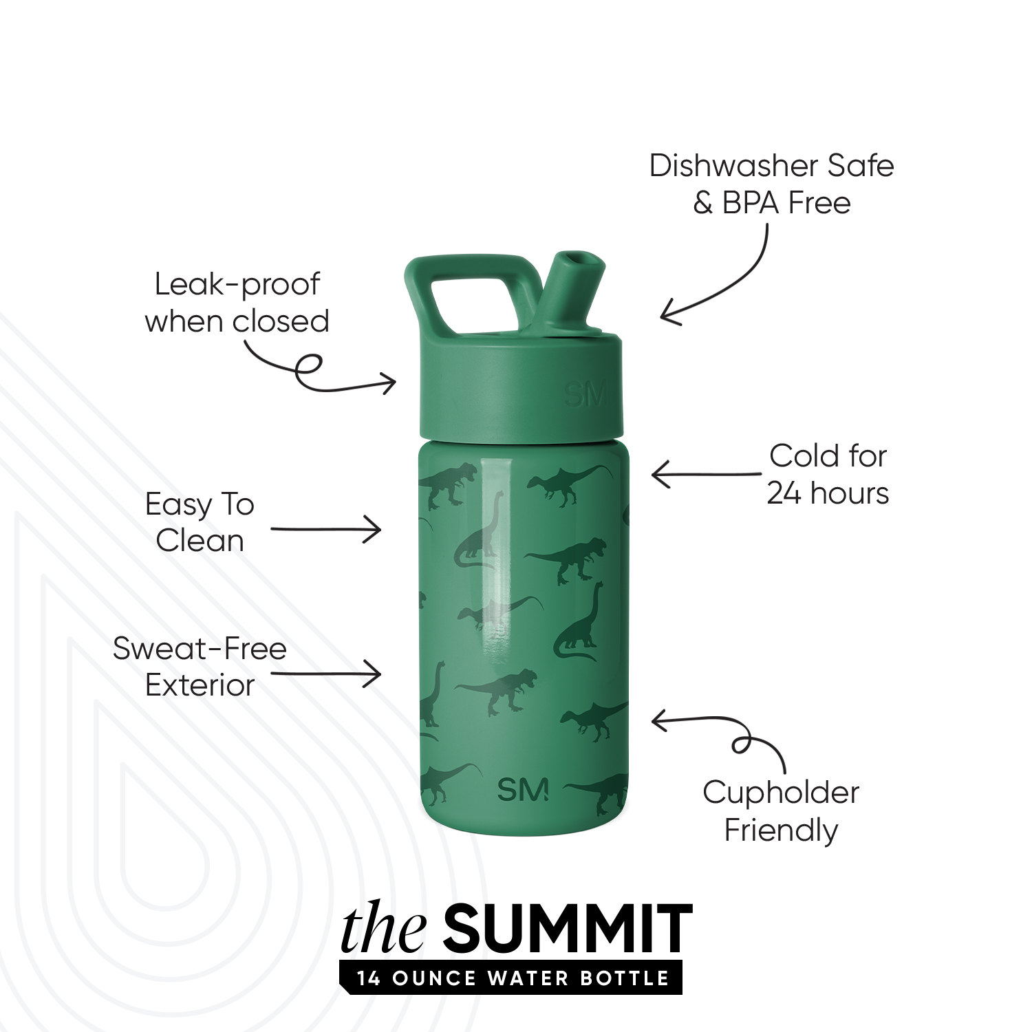 Summit Kids Water Bottle with Straw Lid - Image 2