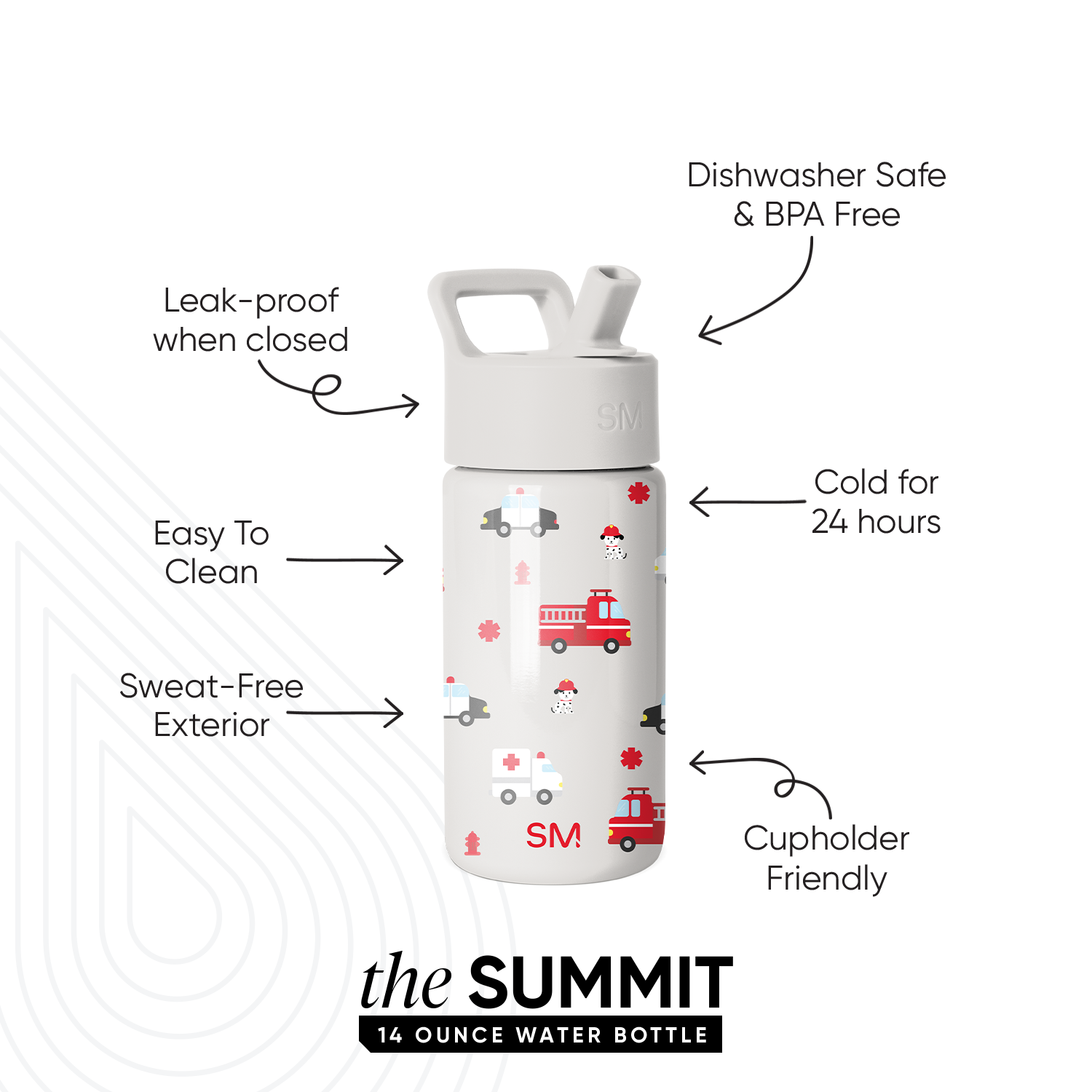 Summit Kids Water Bottle with Straw Lid - Image 2