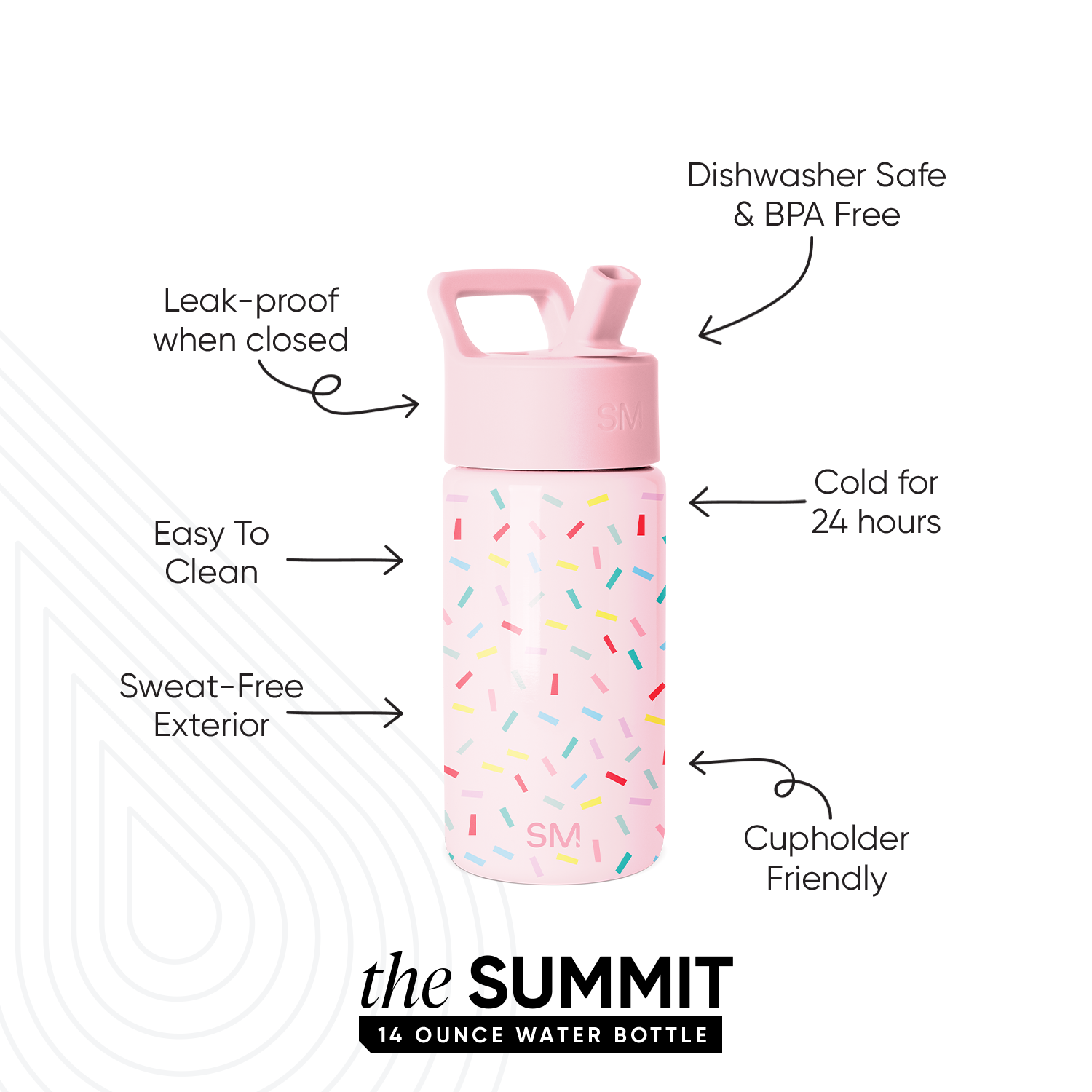 Summit Kids Water Bottle with Straw Lid - Image 2