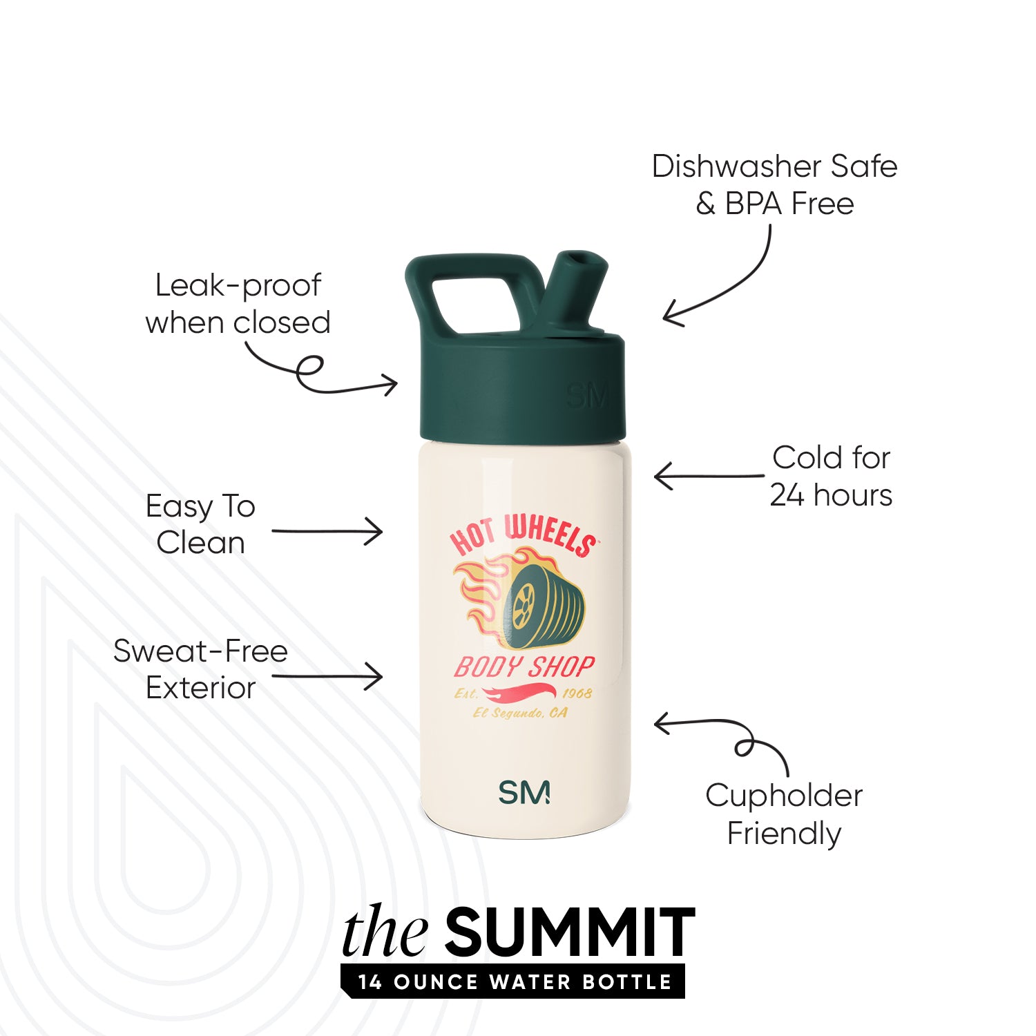 Summit Kids Water Bottle with Straw Lid - Image 2