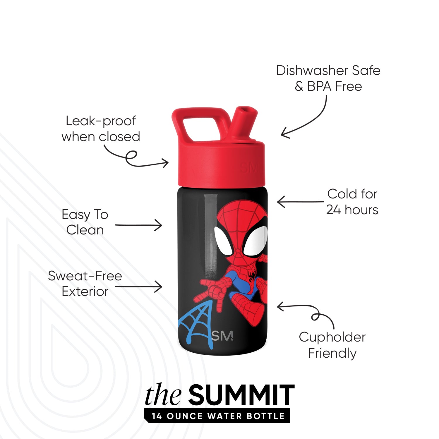 Summit Kids Water Bottle with Straw Lid - Image 2