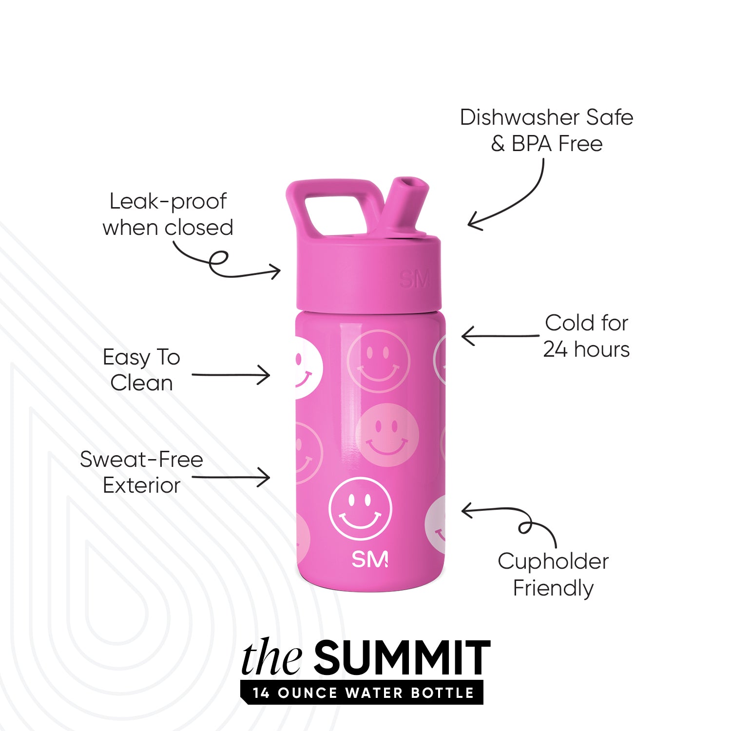 Summit Kids Water Bottle with Straw Lid - Image 2