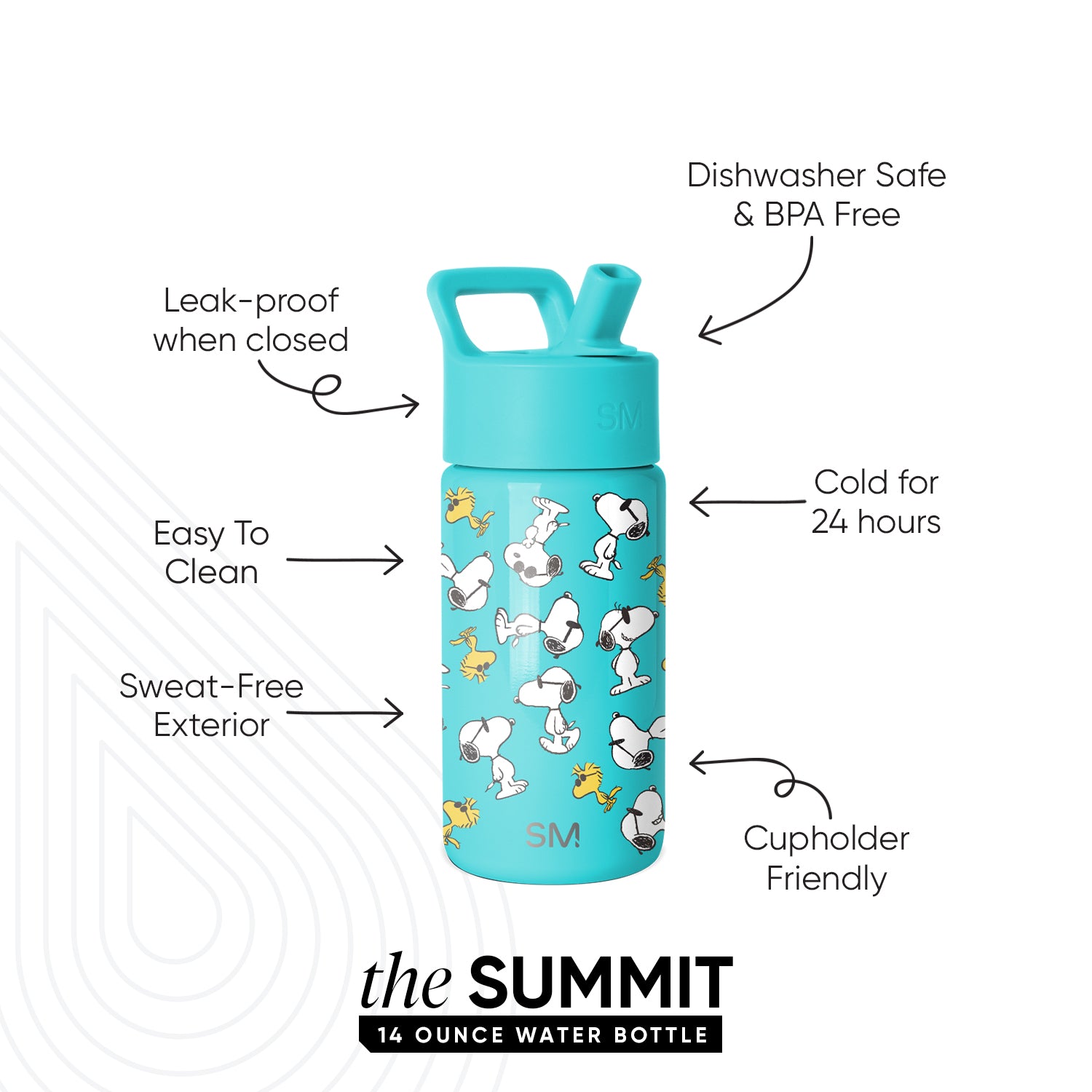 Summit Kids Water Bottle with Straw Lid - Image 2