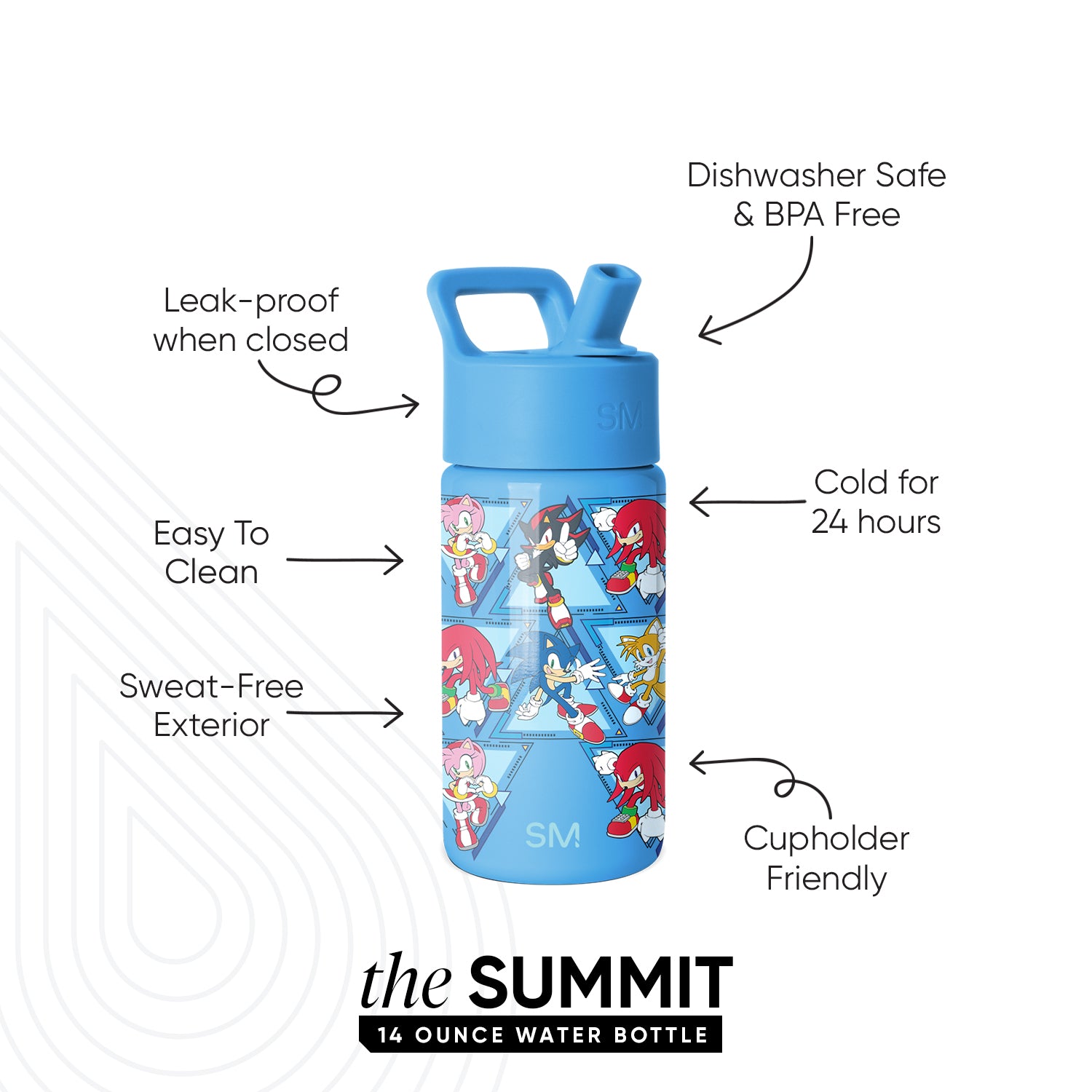 Summit Kids Water Bottle with Straw Lid - Image 2
