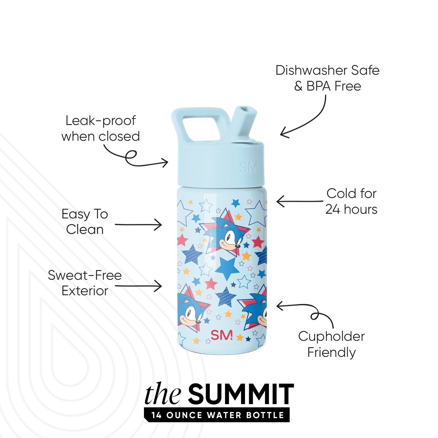 Summit Kids Water Bottle with Straw Lid - Image 2