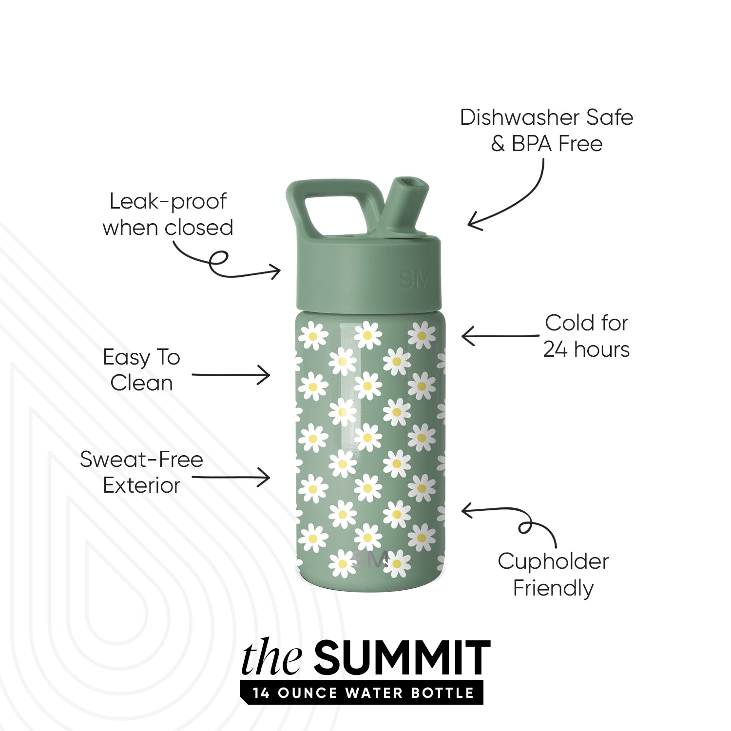 Summit Kids Water Bottle with Straw Lid - Image 2