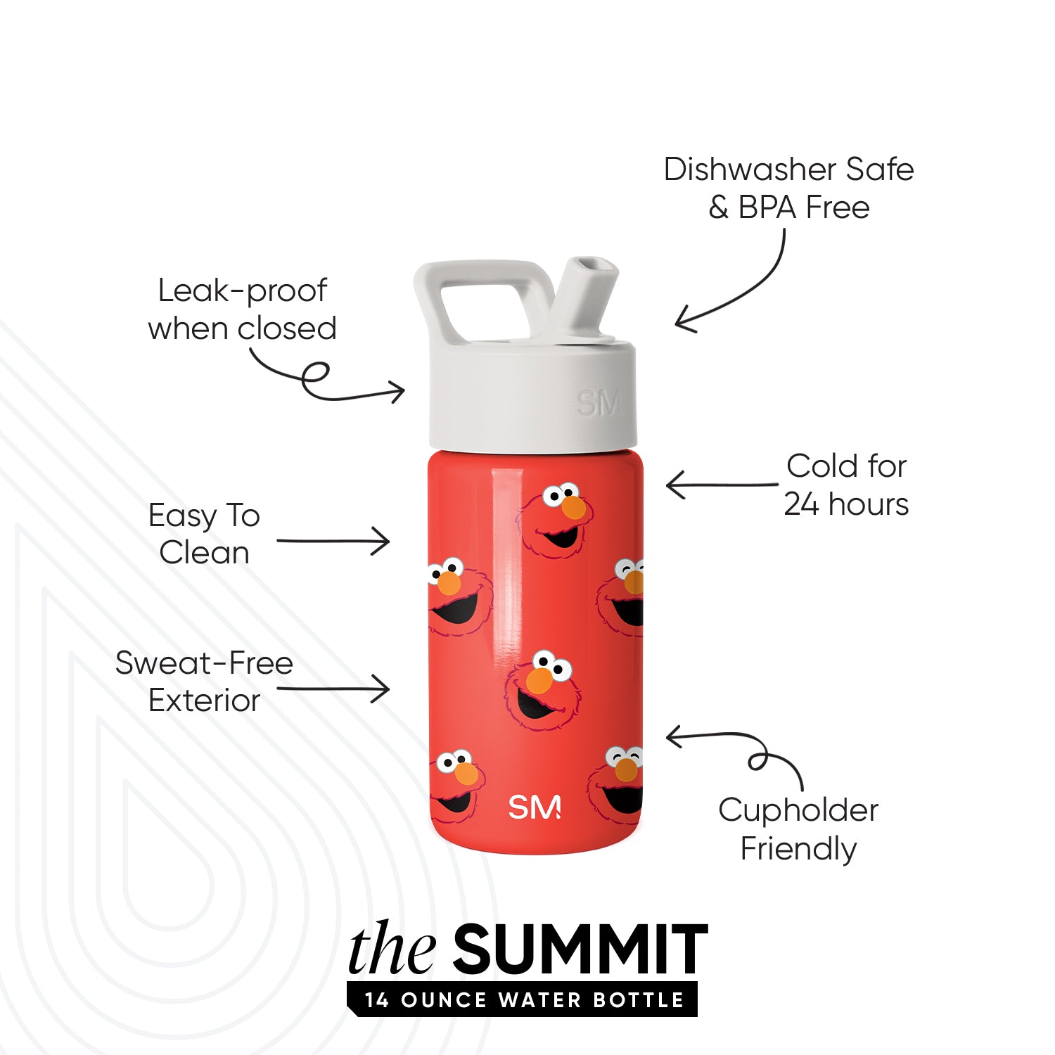 Summit Kids Water Bottle with Straw Lid - Image 2