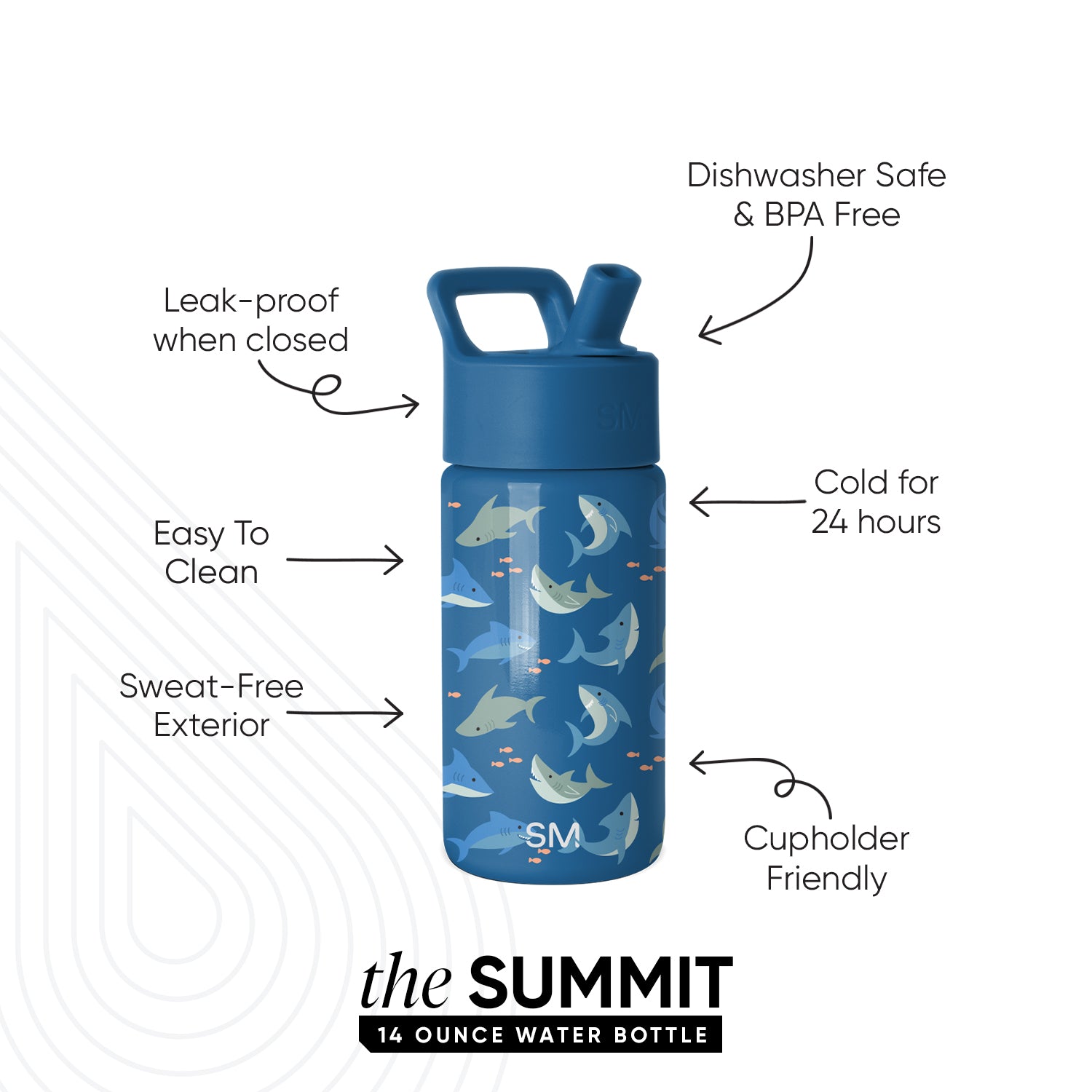 Summit Kids Water Bottle with Straw Lid - Image 2