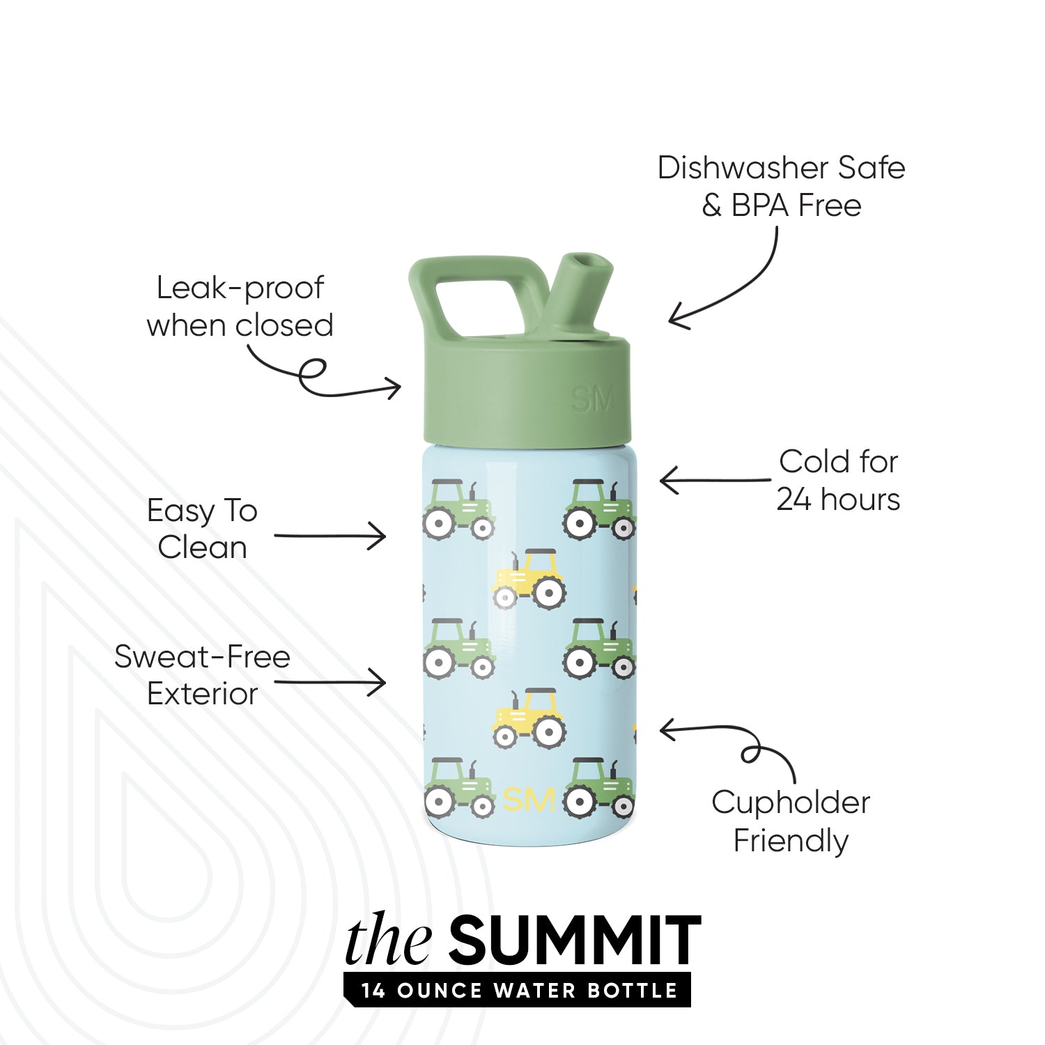 Summit Kids Water Bottle with Straw Lid - Image 2
