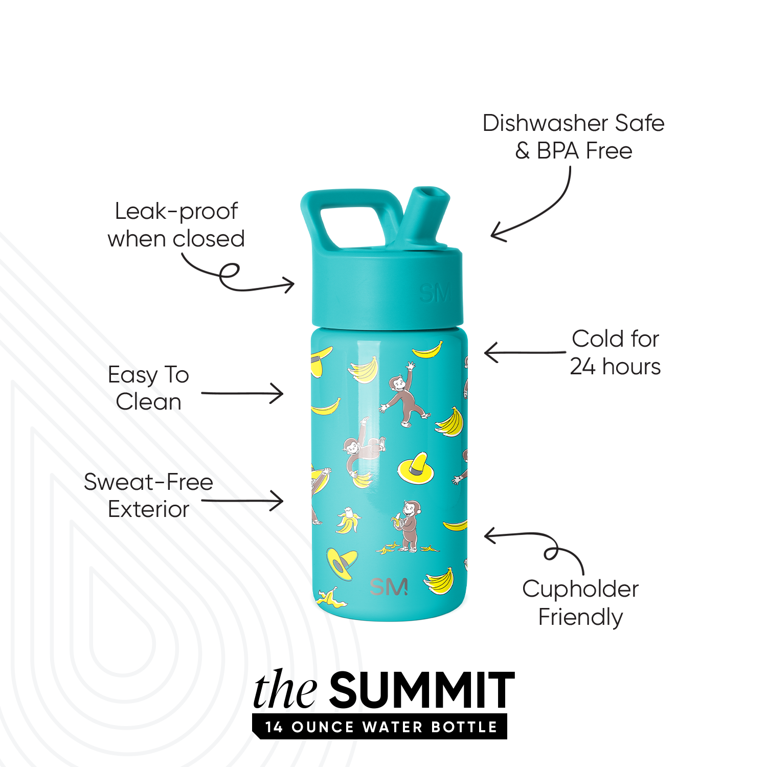 Summit Kids Water Bottle with Straw Lid - Image 2