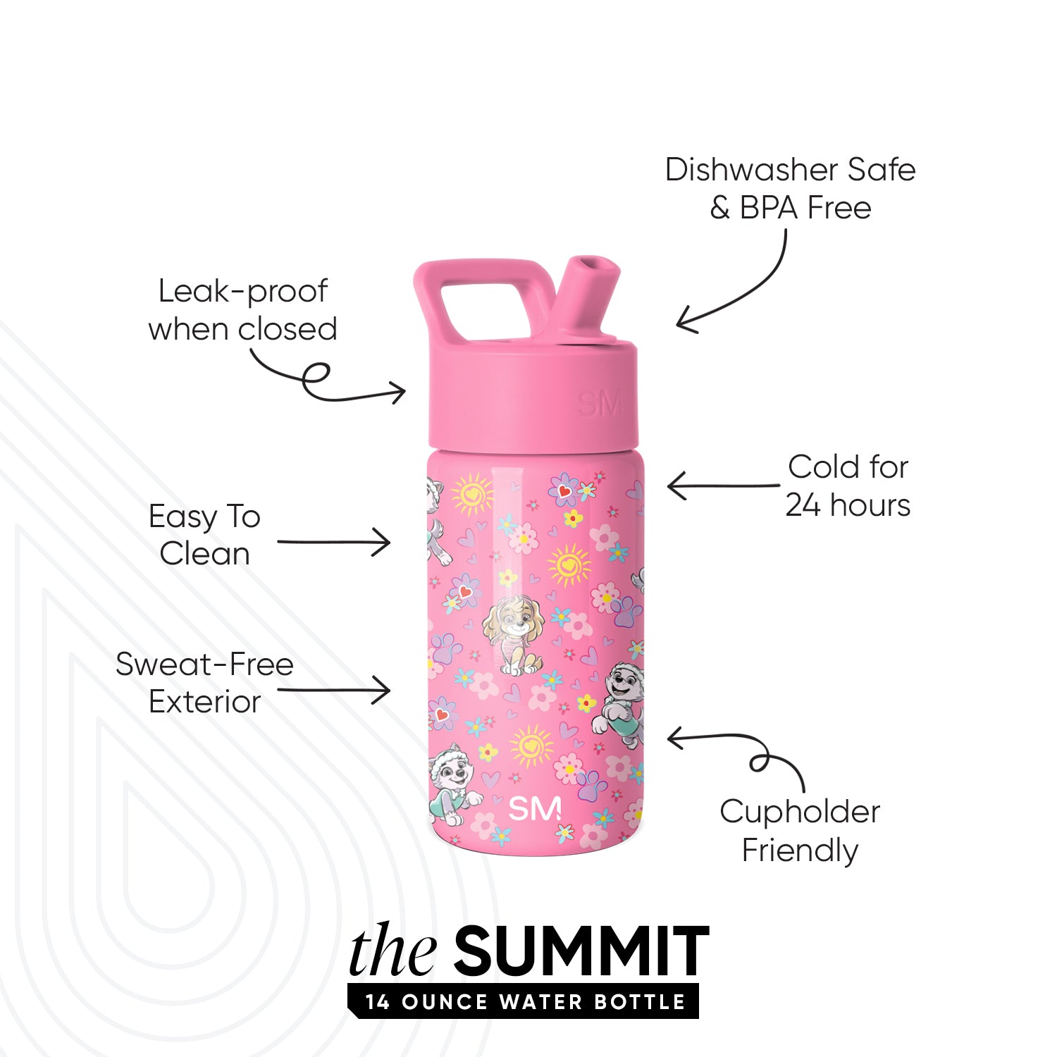 Summit Kids Water Bottle with Straw Lid - Image 2