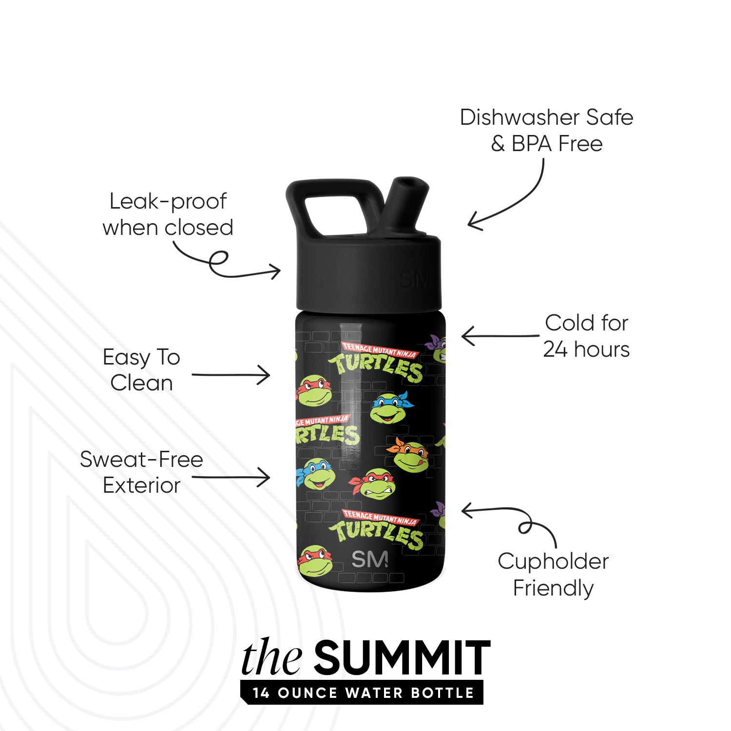 Summit Kids Water Bottle with Straw Lid - Image 2