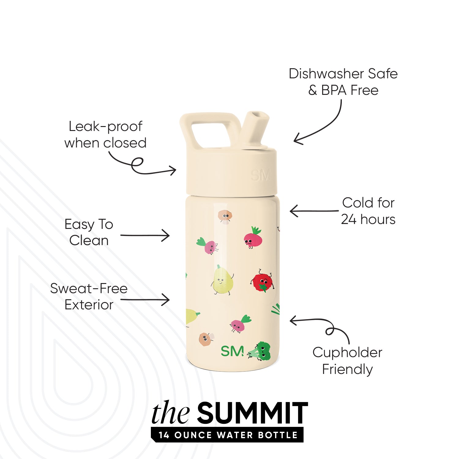 Summit Kids Water Bottle with Straw Lid - Image 2