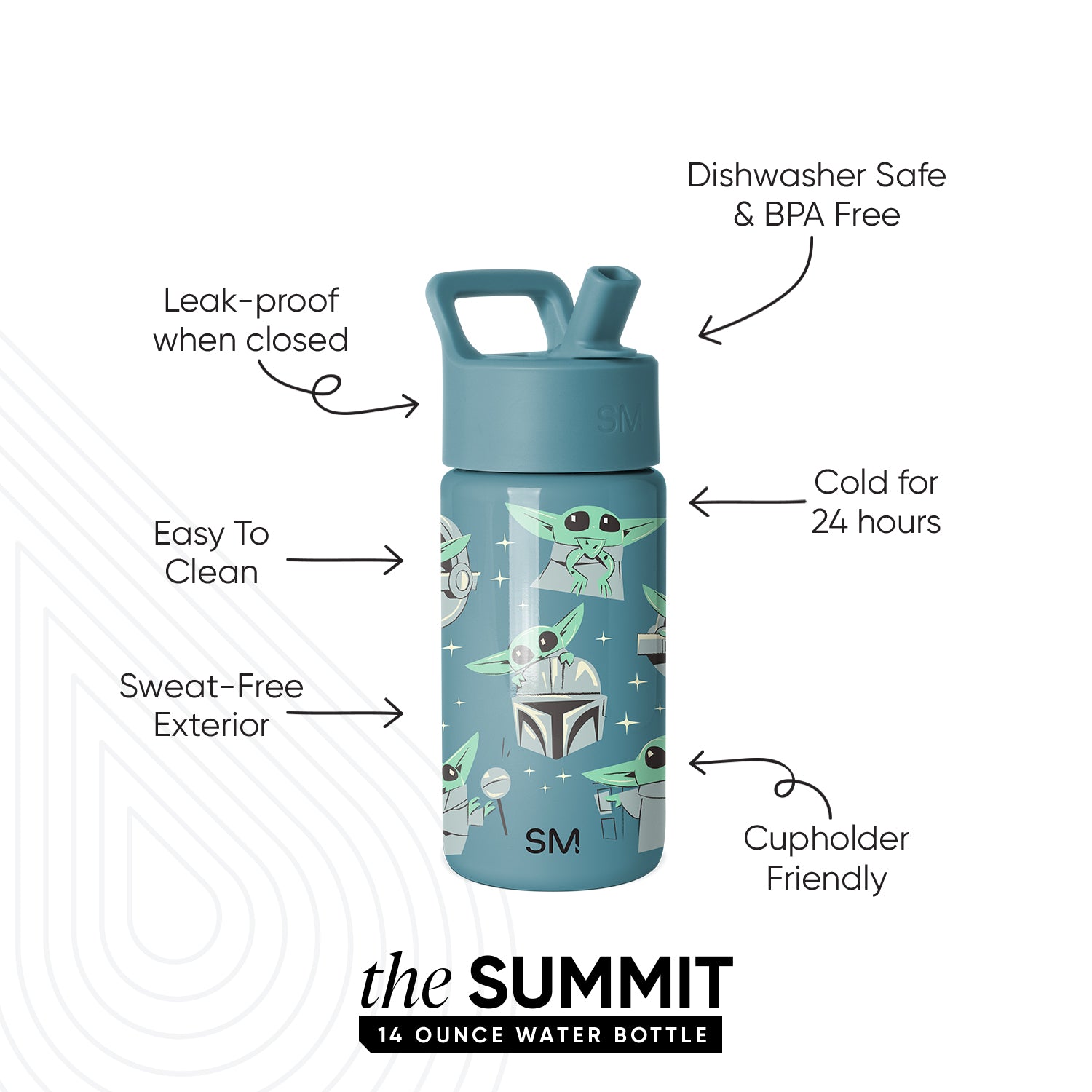 Summit Kids Water Bottle with Straw Lid - Image 2