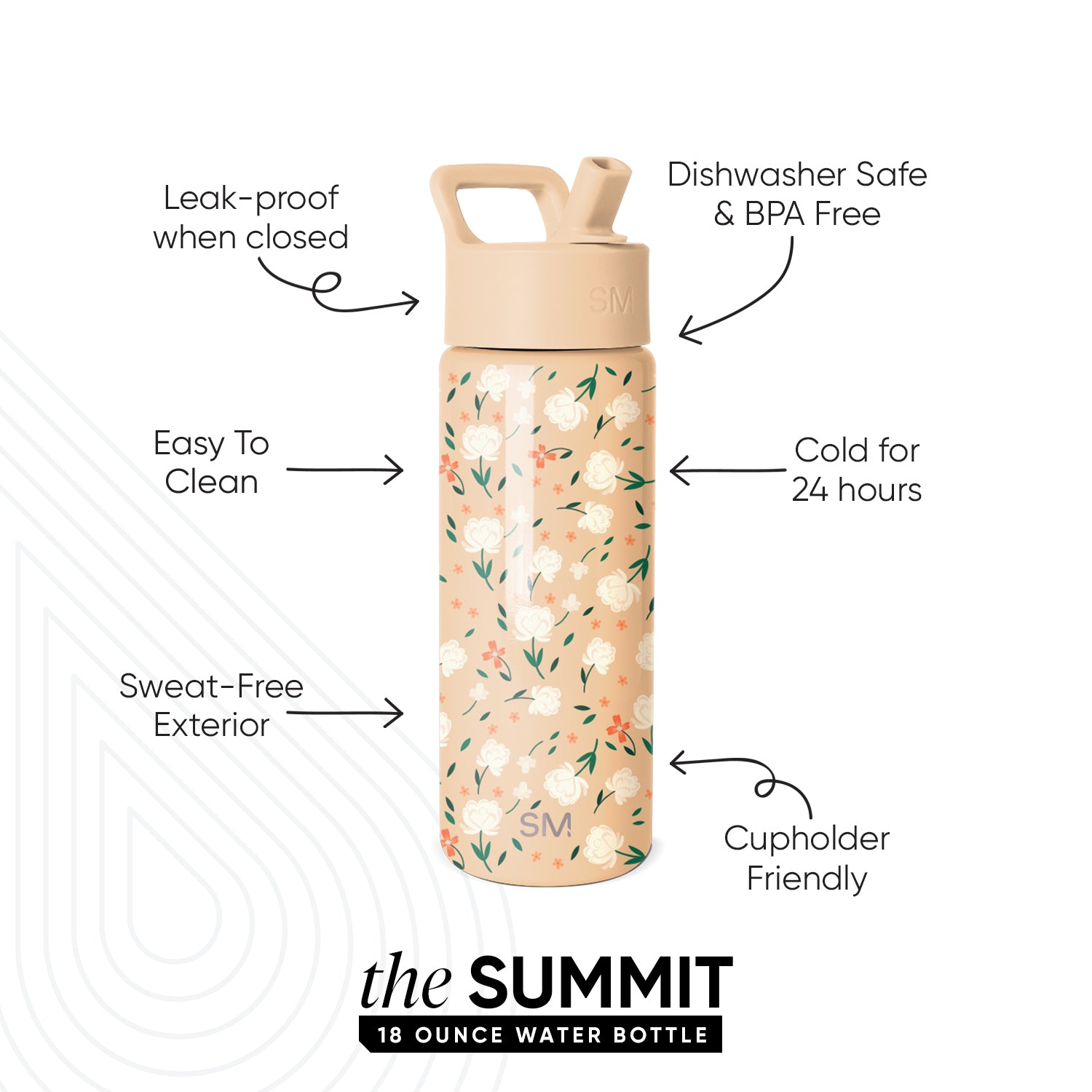 Summit Kids Water Bottle with Straw Lid - Image 2