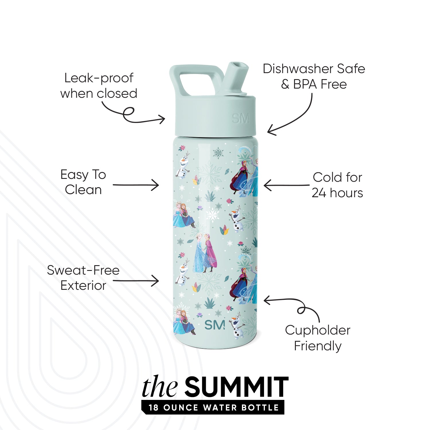 Summit Kids Water Bottle with Straw Lid - Image 2